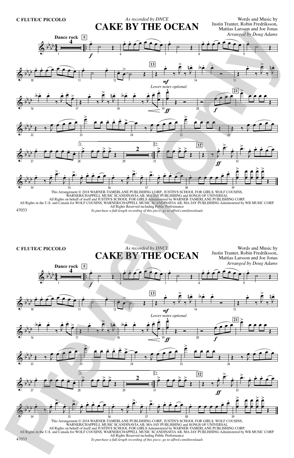 Cake by the Ocean: Flute