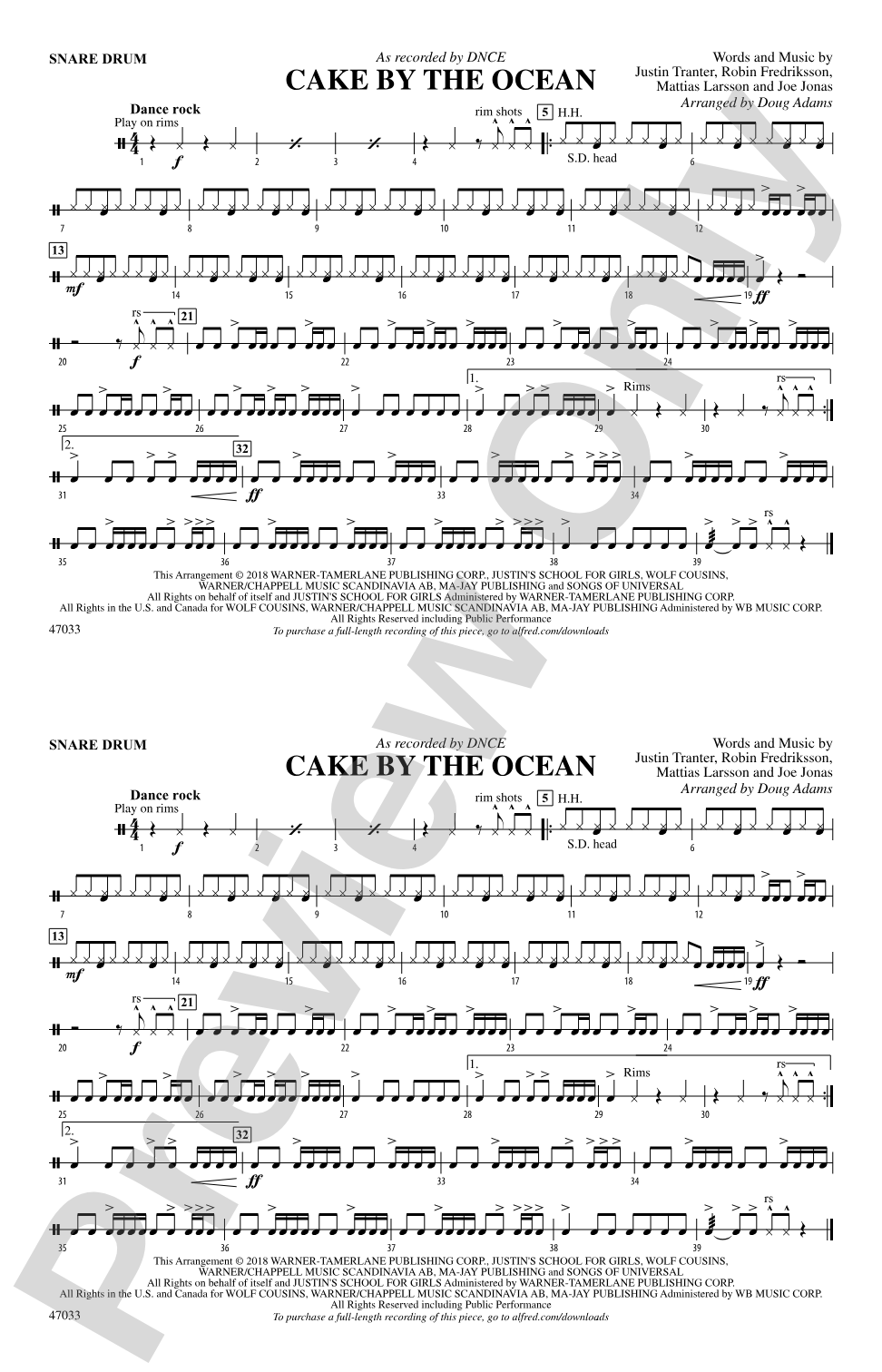 Cake by the Ocean: Snare Drum