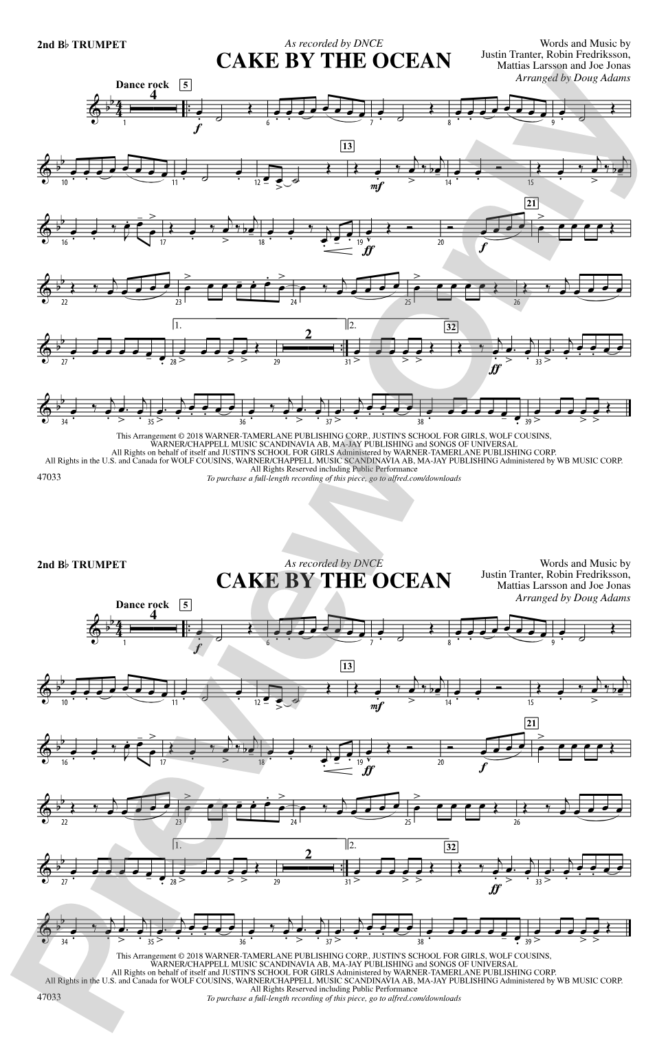Cake by the Ocean: 2nd B-flat Trumpet