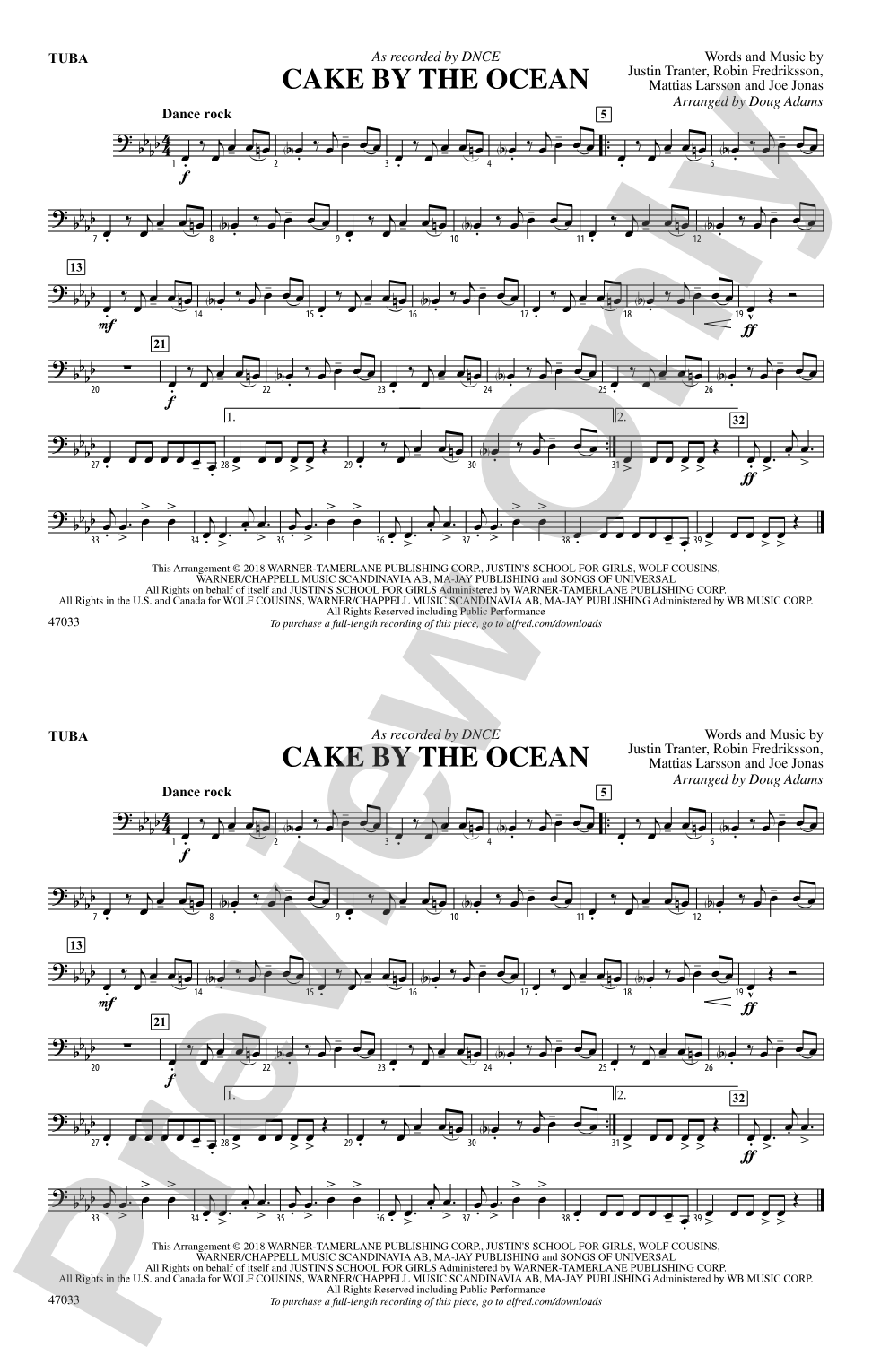 Cake by the Ocean: Tuba