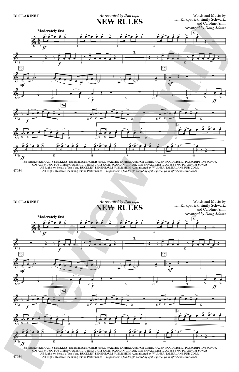 New Rules: 1st B-flat Clarinet