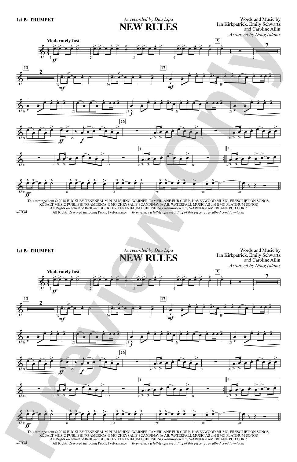 New Rules: 1st B-flat Trumpet