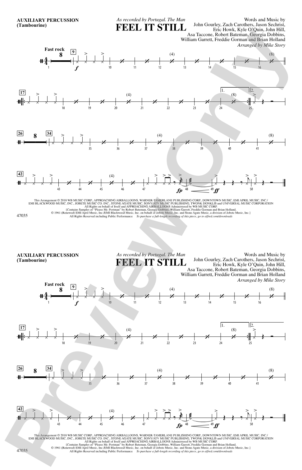 Feel It Still: Auxiliary Percussion