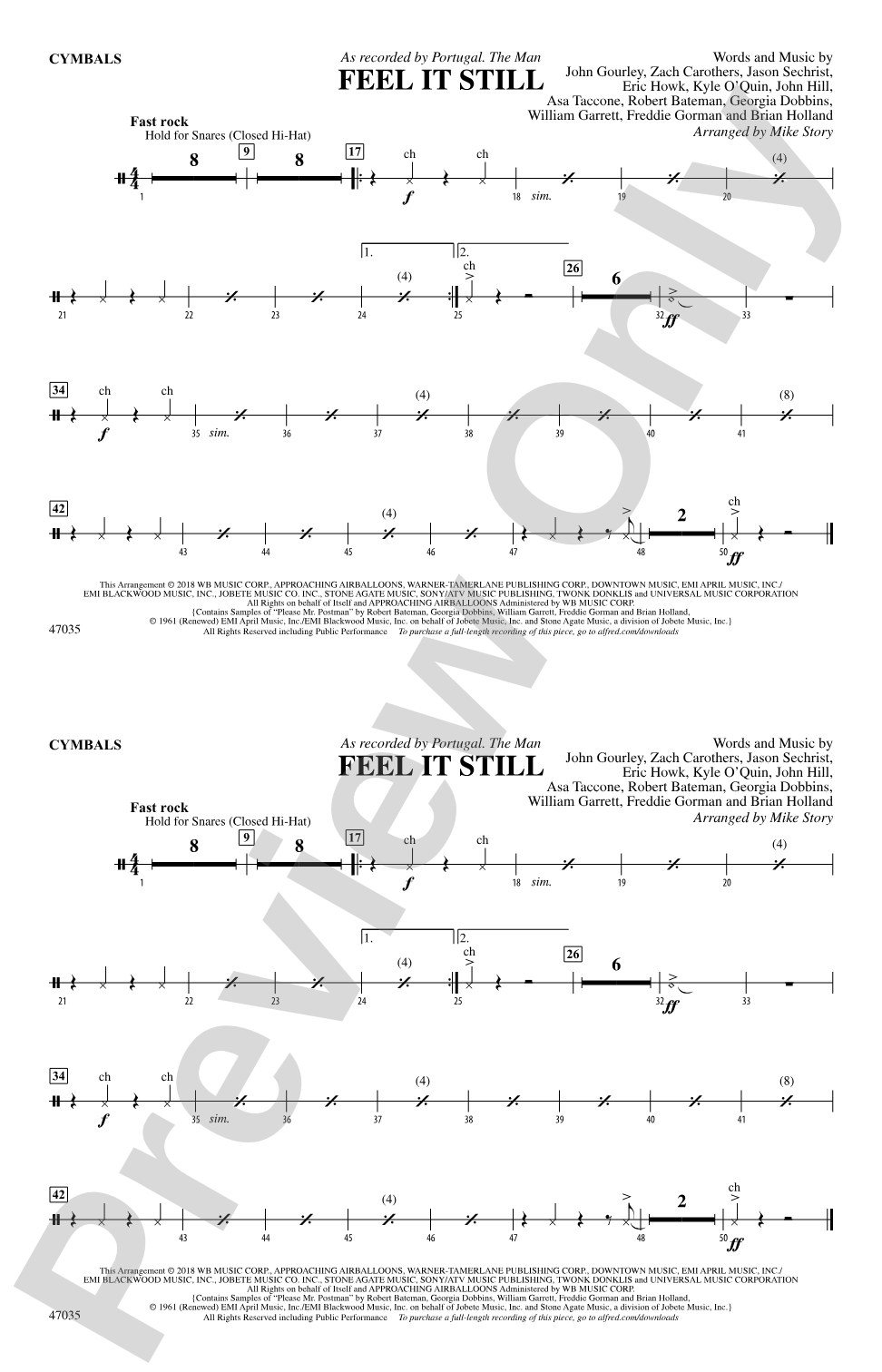 Feel It Still: Cymbals