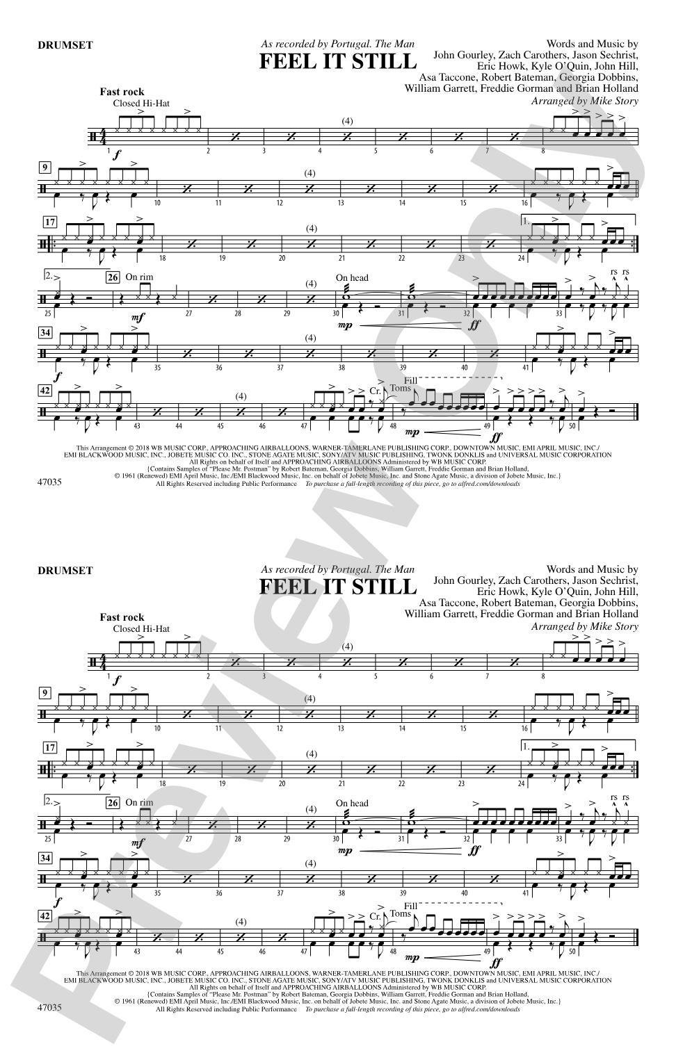 Feel It Still: Drums