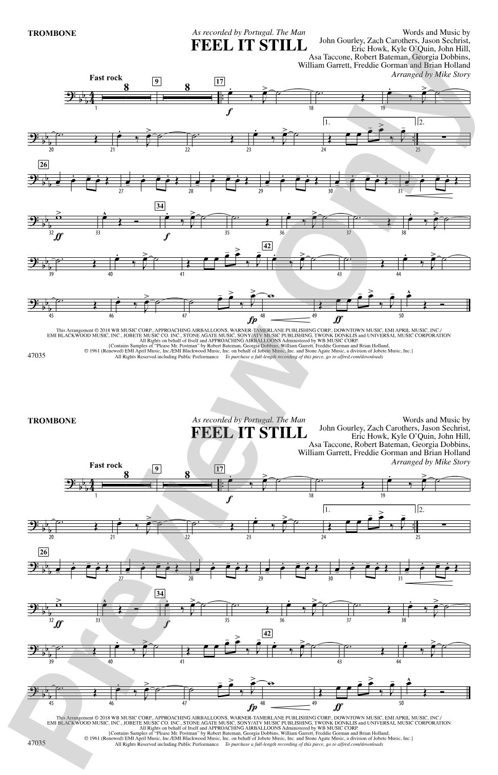 Feel It Still: 1st Trombone