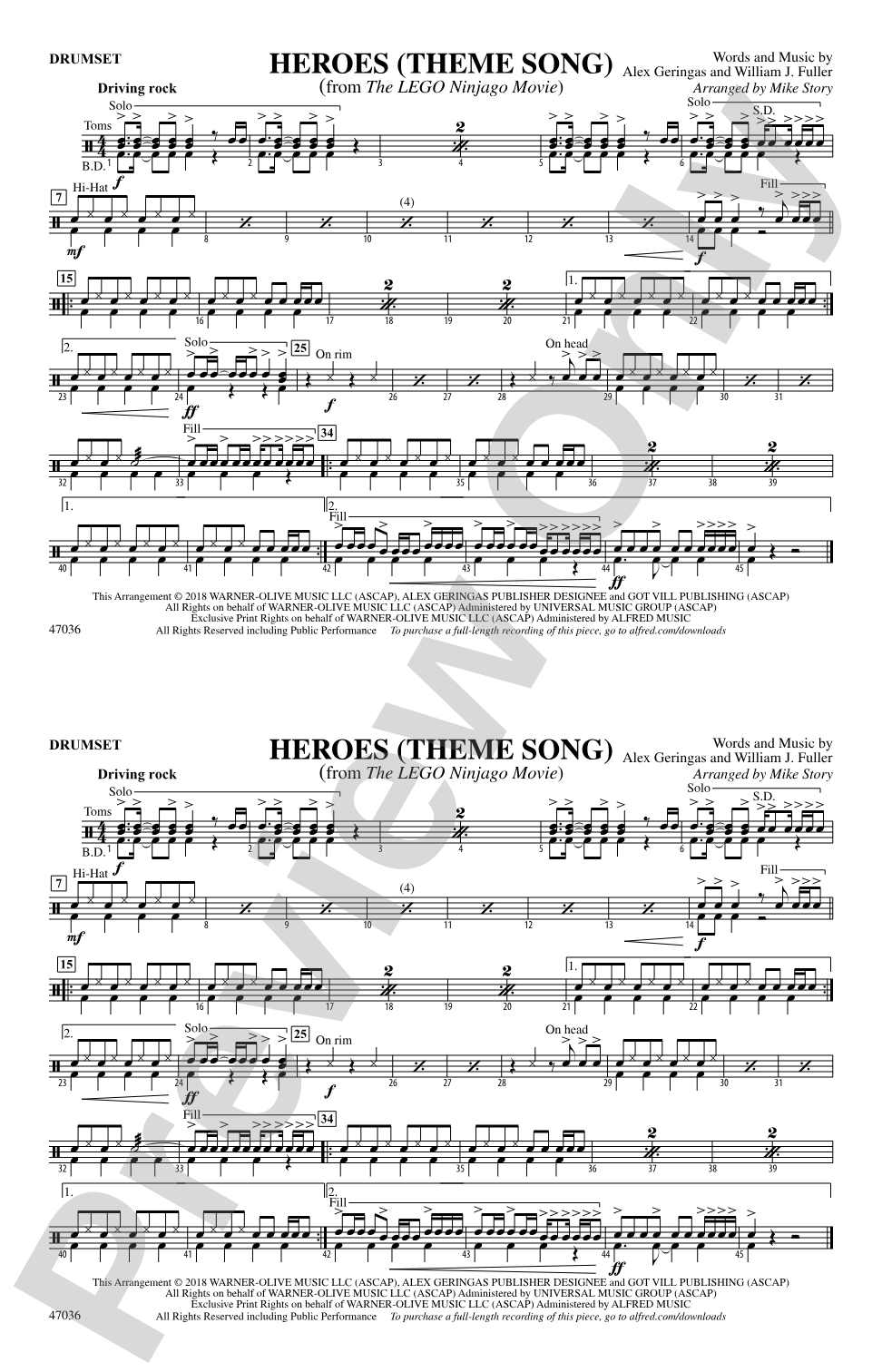 Heroes (Theme Song): Drums