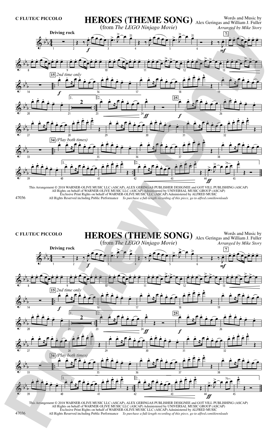 Heroes (Theme Song): Flute