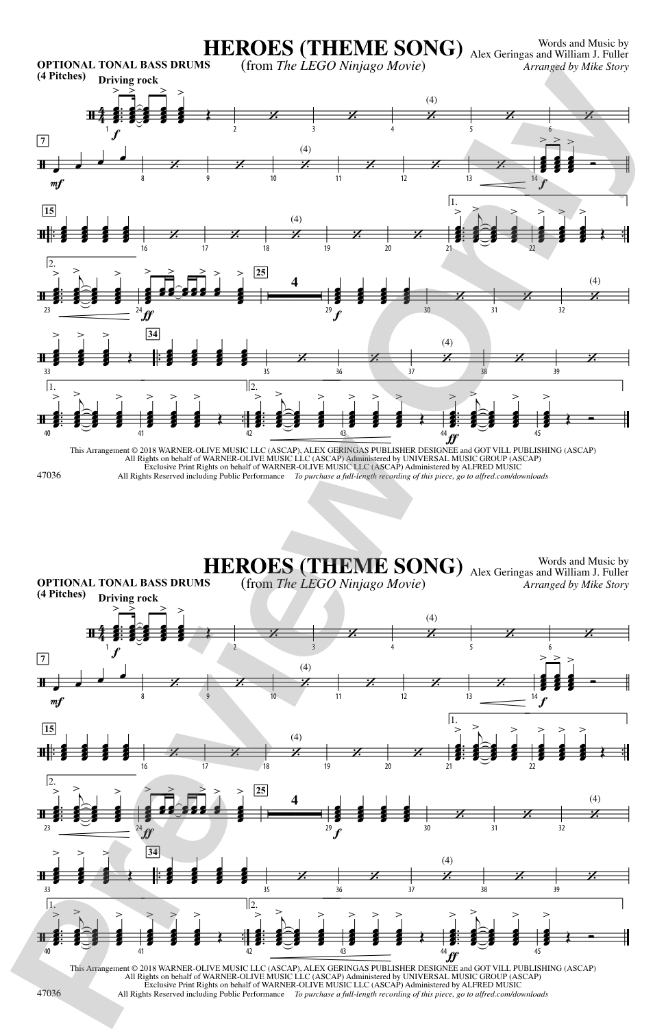 Heroes (Theme Song): Tonal Bass Drum