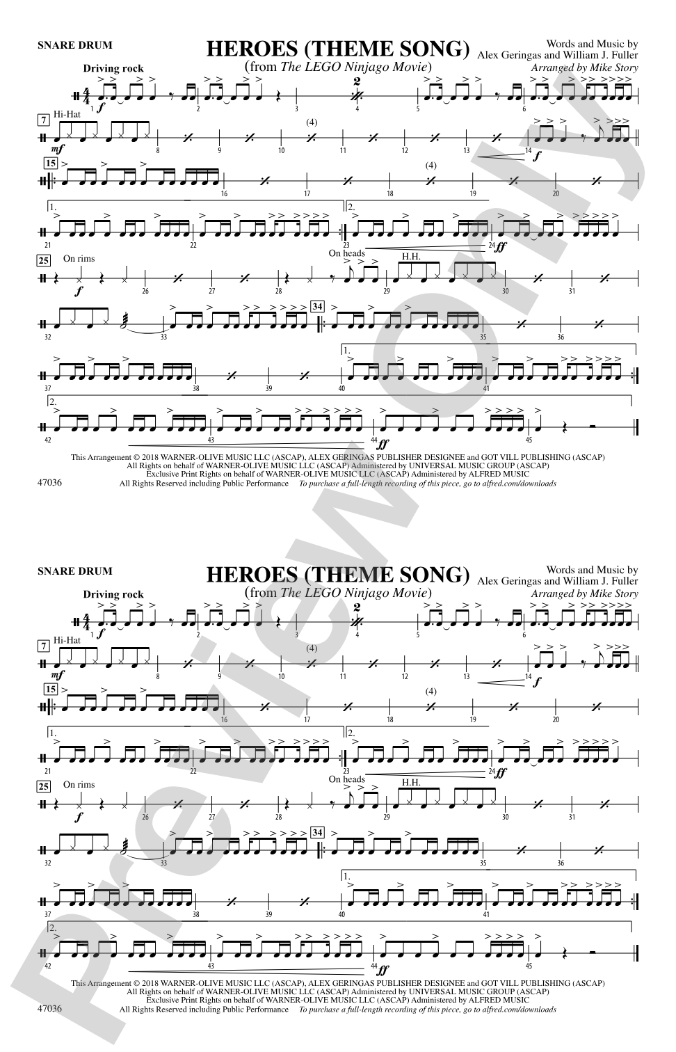 Heroes (Theme Song): Snare Drum