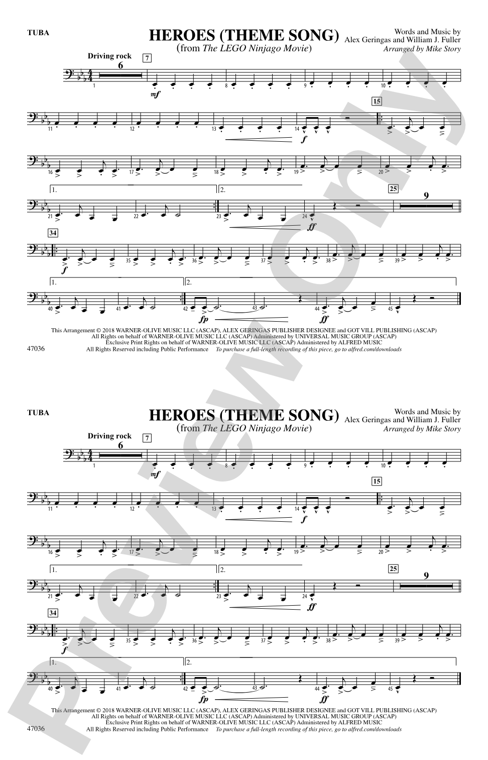 Heroes (Theme Song): Tuba