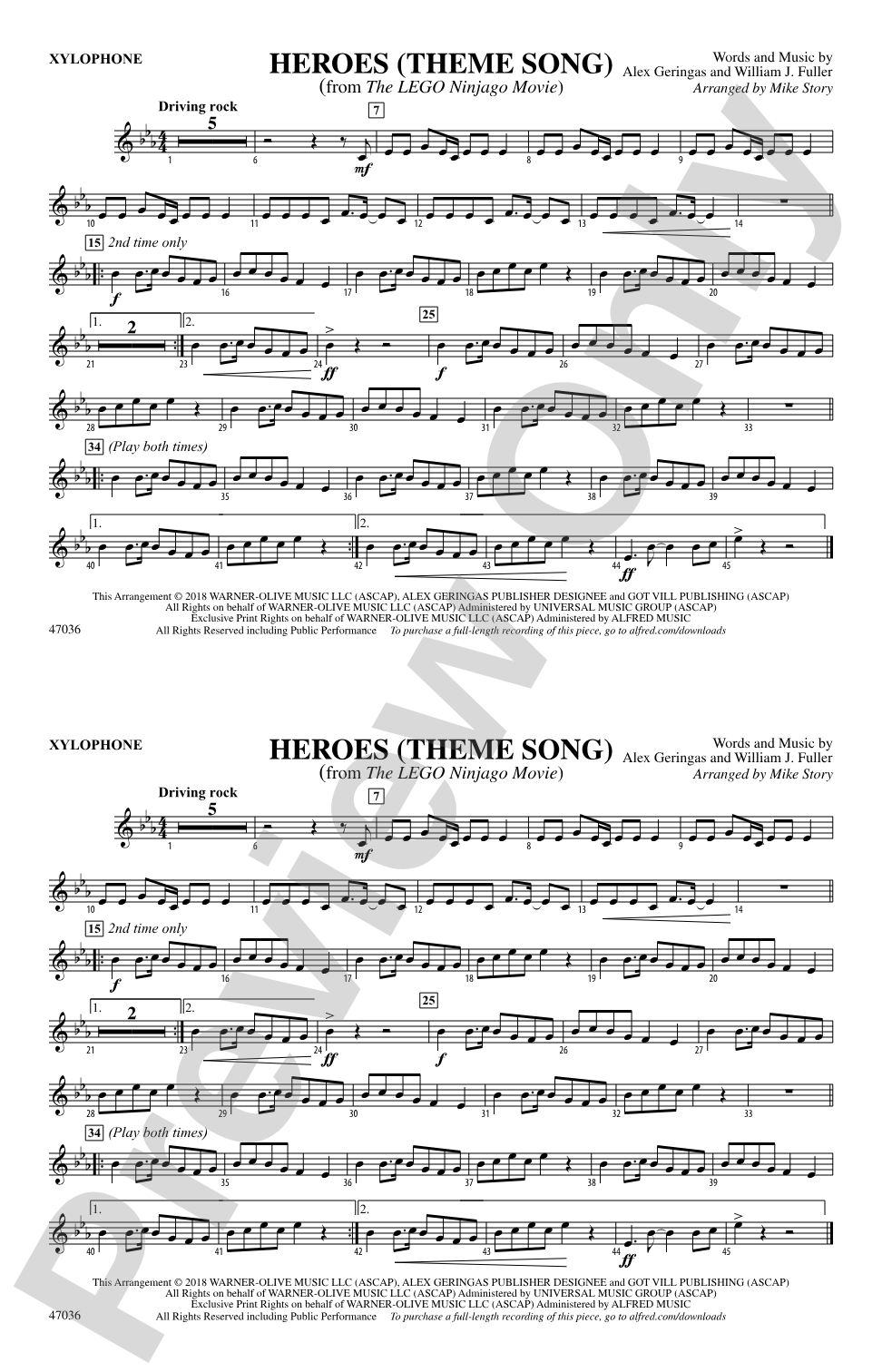 Heroes (Theme Song): Xylophone