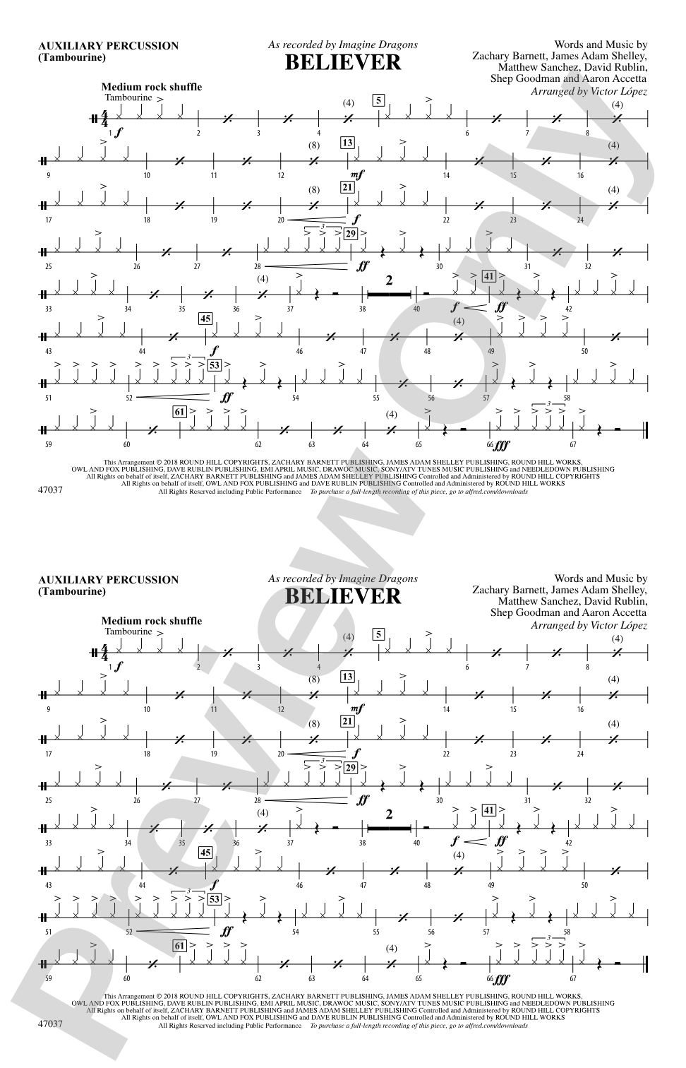 Believer: Auxiliary Percussion