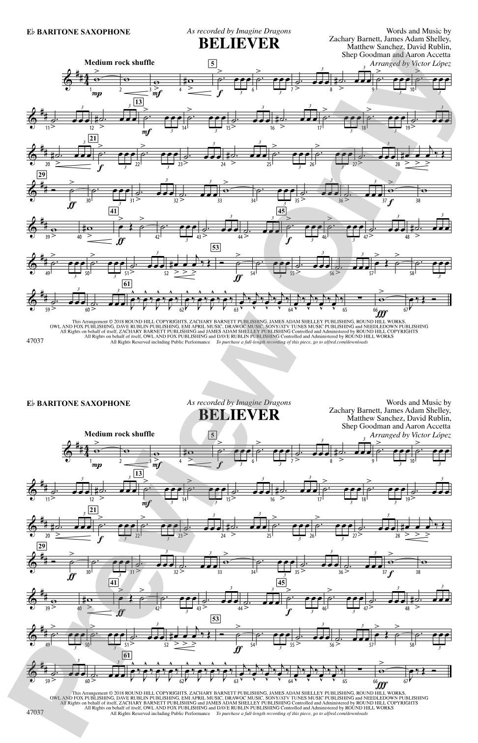 Believer: E-flat Baritone Saxophone