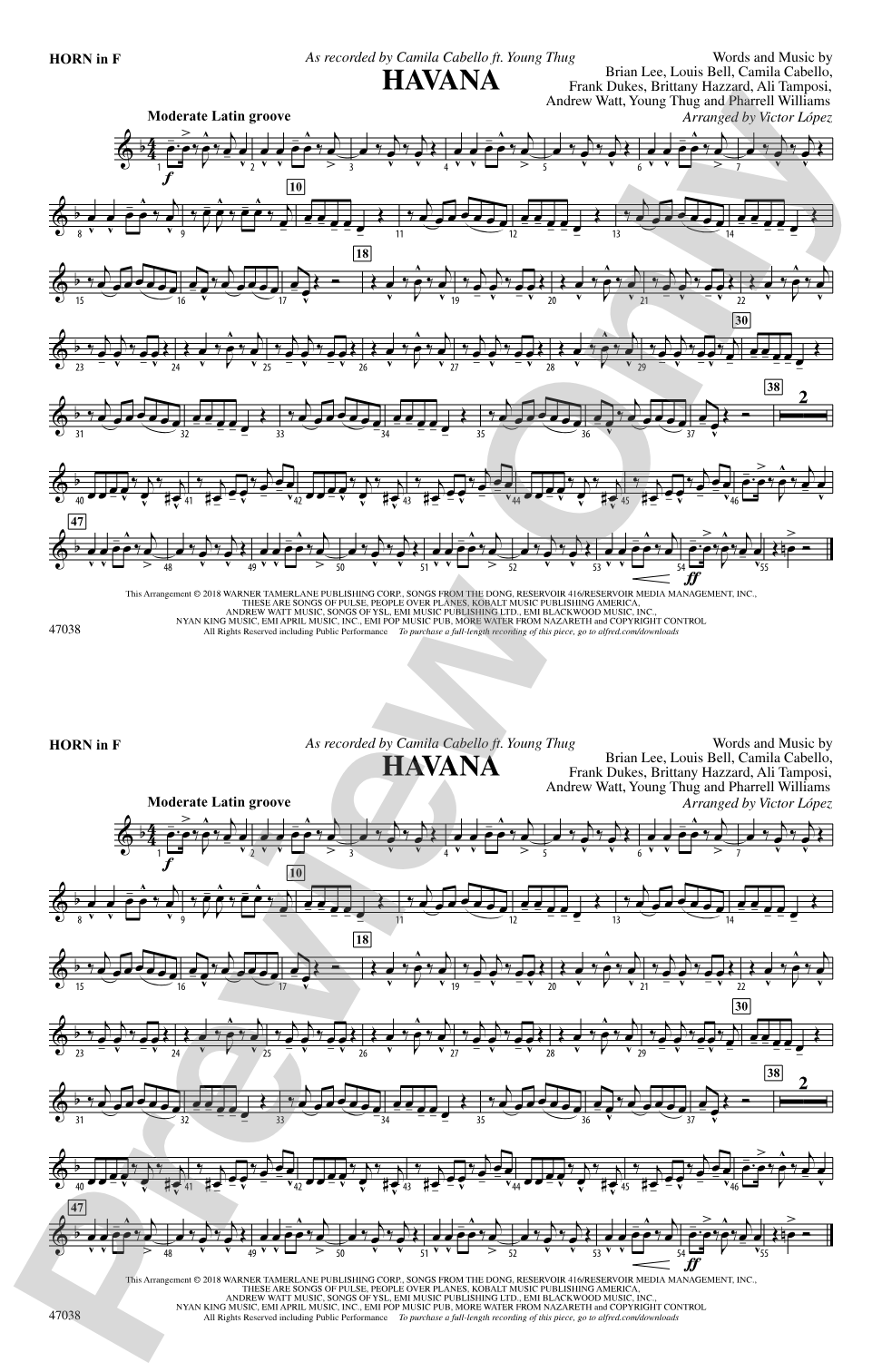 Havana: 1st F Horn