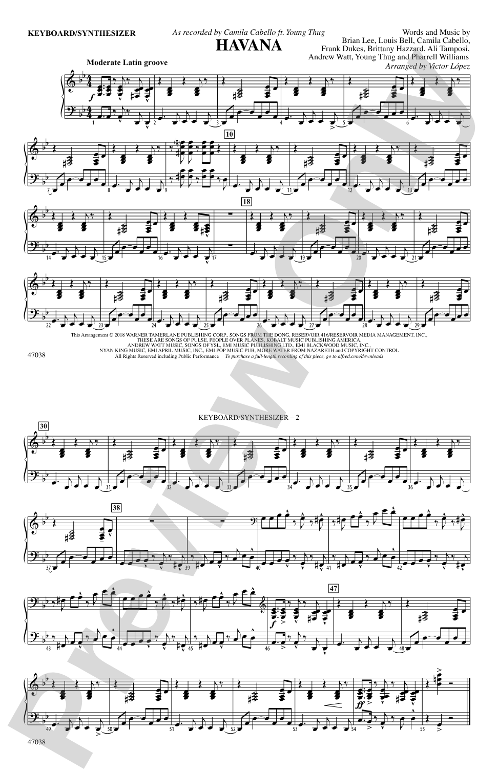 Havana: Piano Accompaniment