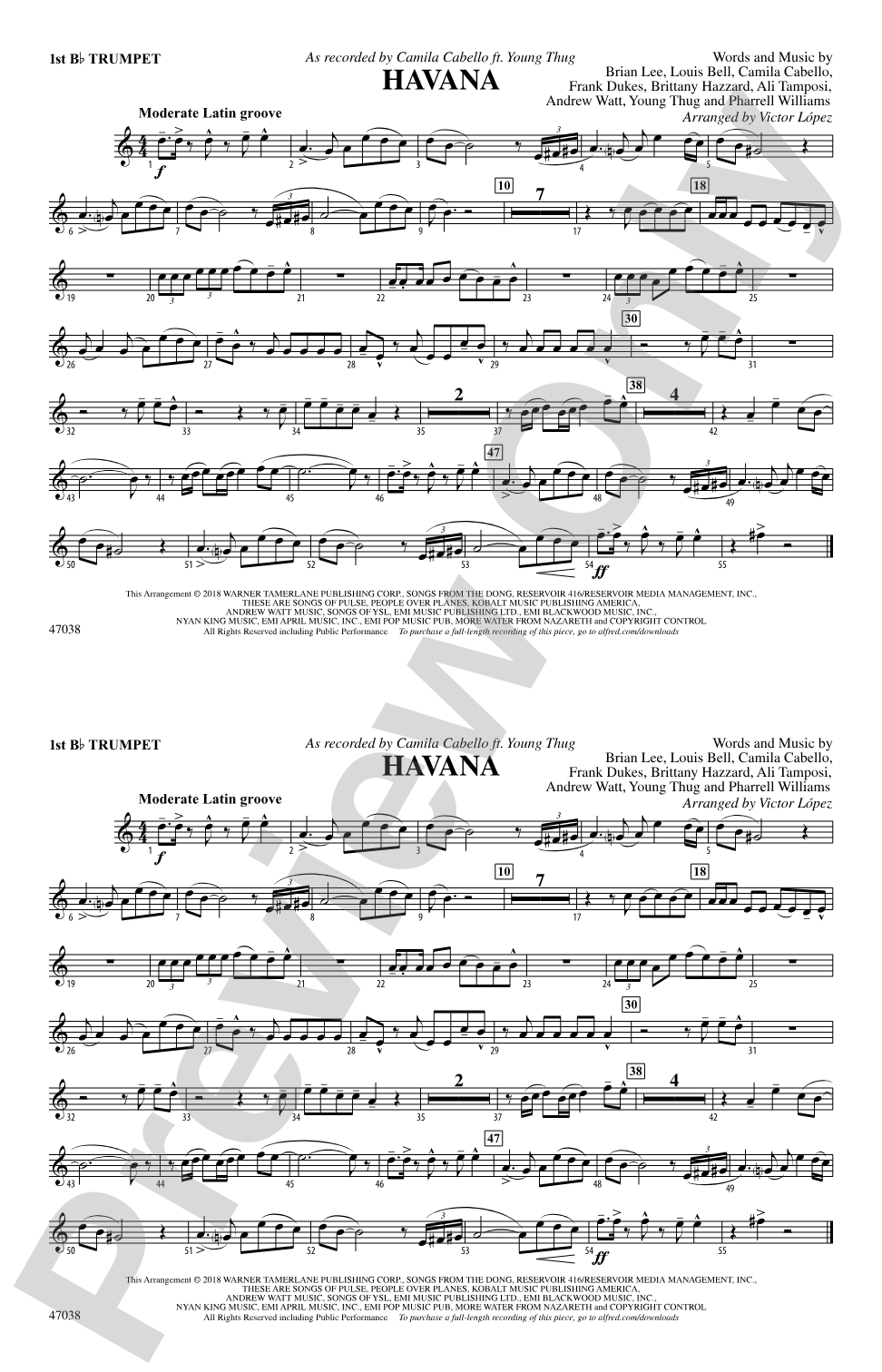 Havana: 1st B-flat Trumpet