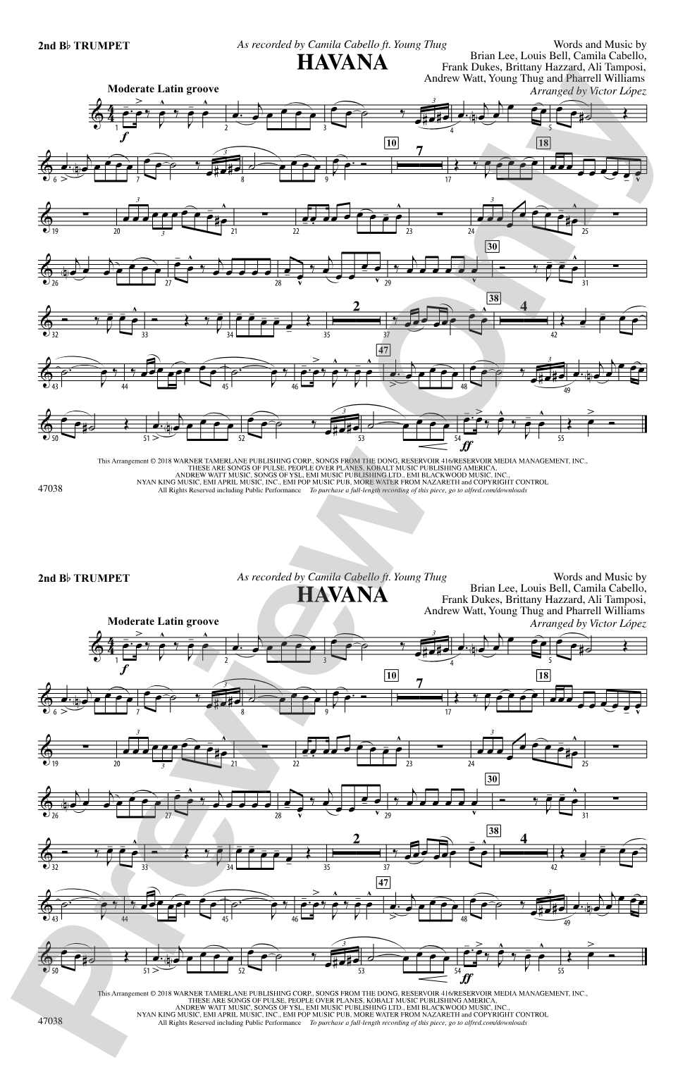 Havana: 2nd B-flat Trumpet