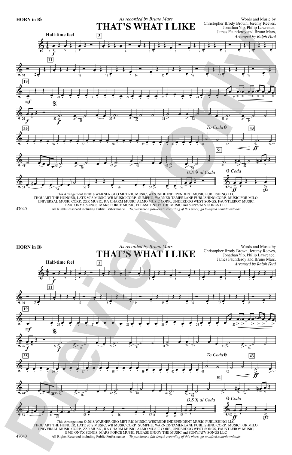 That's What I Like: Horn in B flat