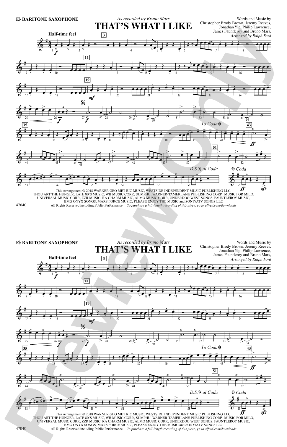That's What I Like: E-flat Baritone Saxophone