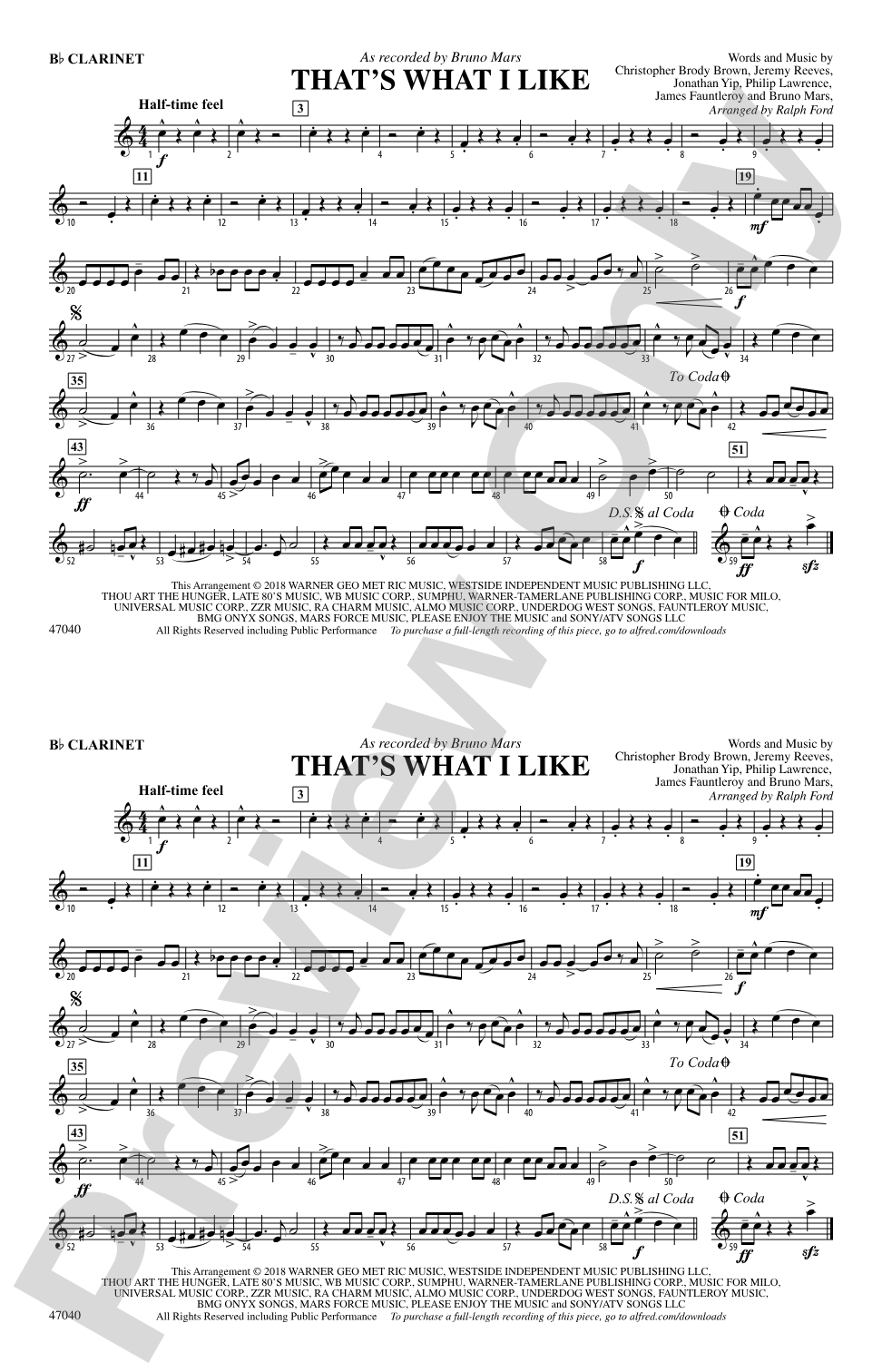 That's What I Like: 1st B-flat Clarinet