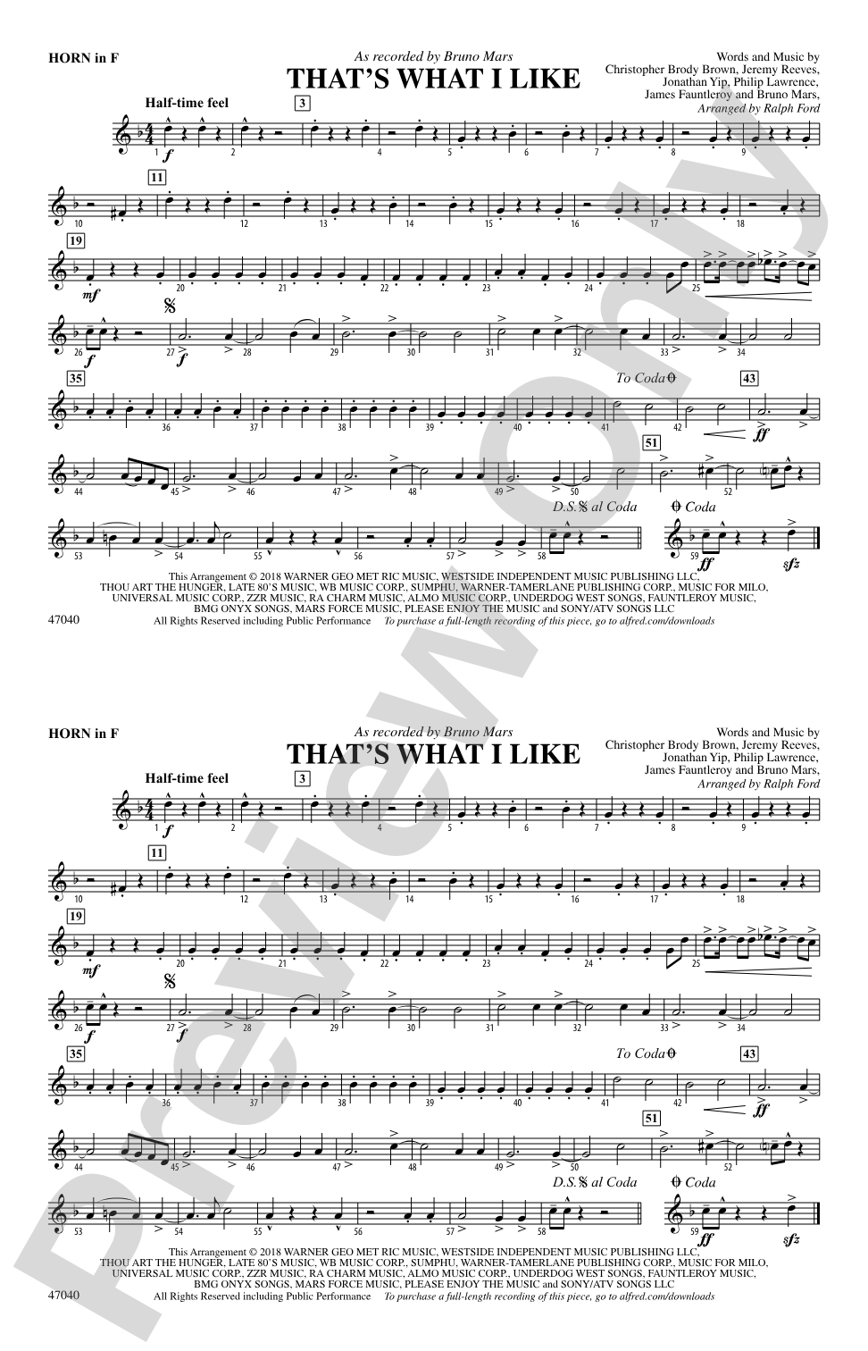 That's What I Like: 1st F Horn