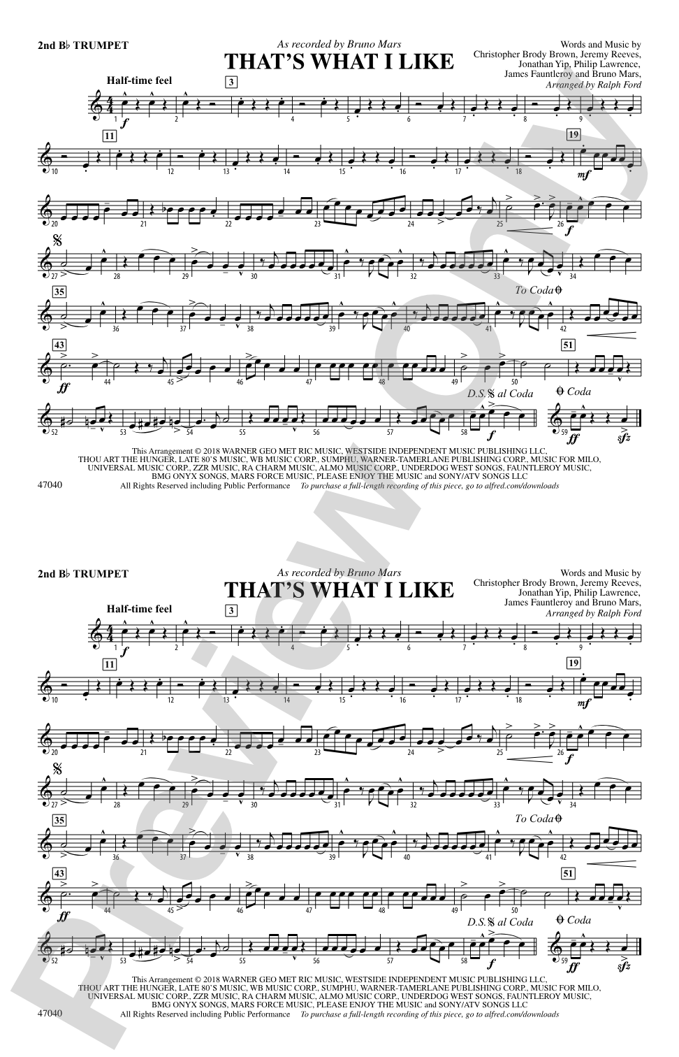 That's What I Like: 2nd B-flat Trumpet