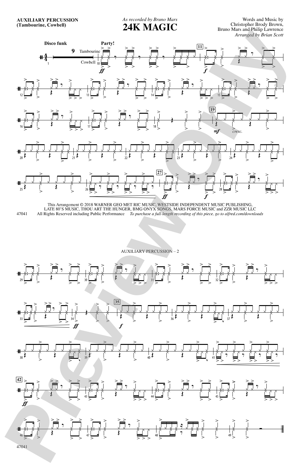 24K Magic: Auxiliary Percussion