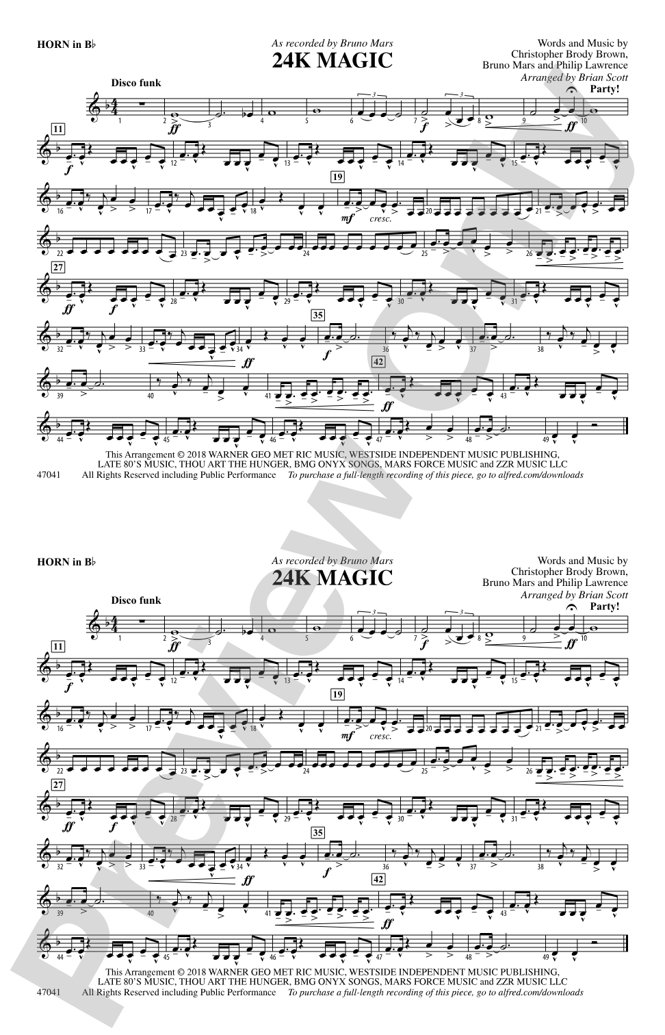 24K Magic: Horn in B flat