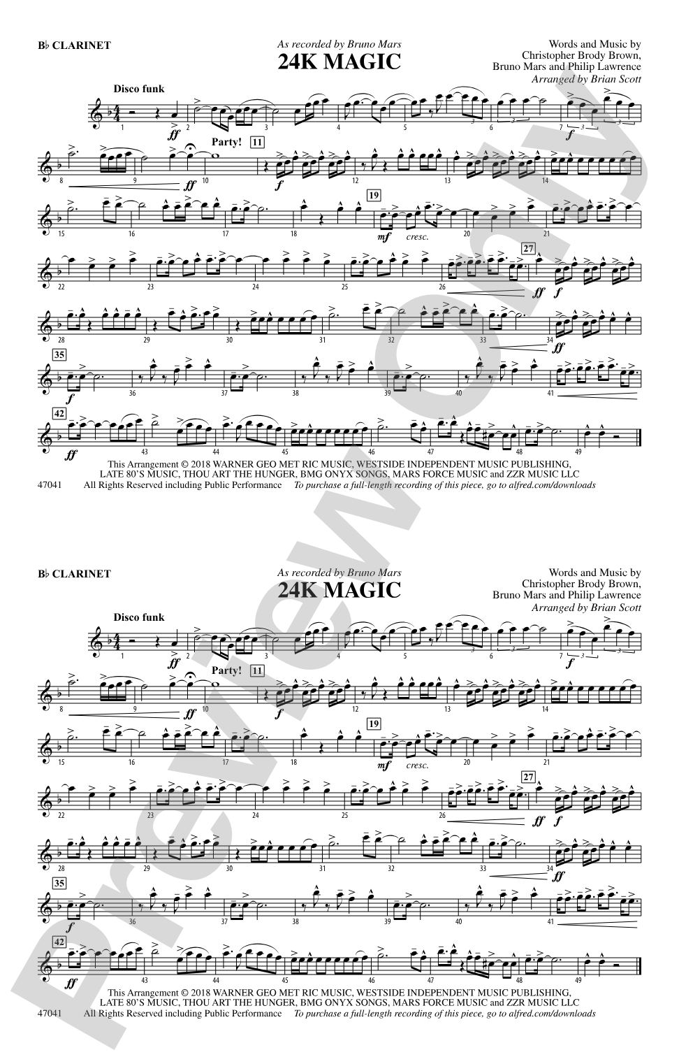 24K Magic: 1st B-flat Clarinet