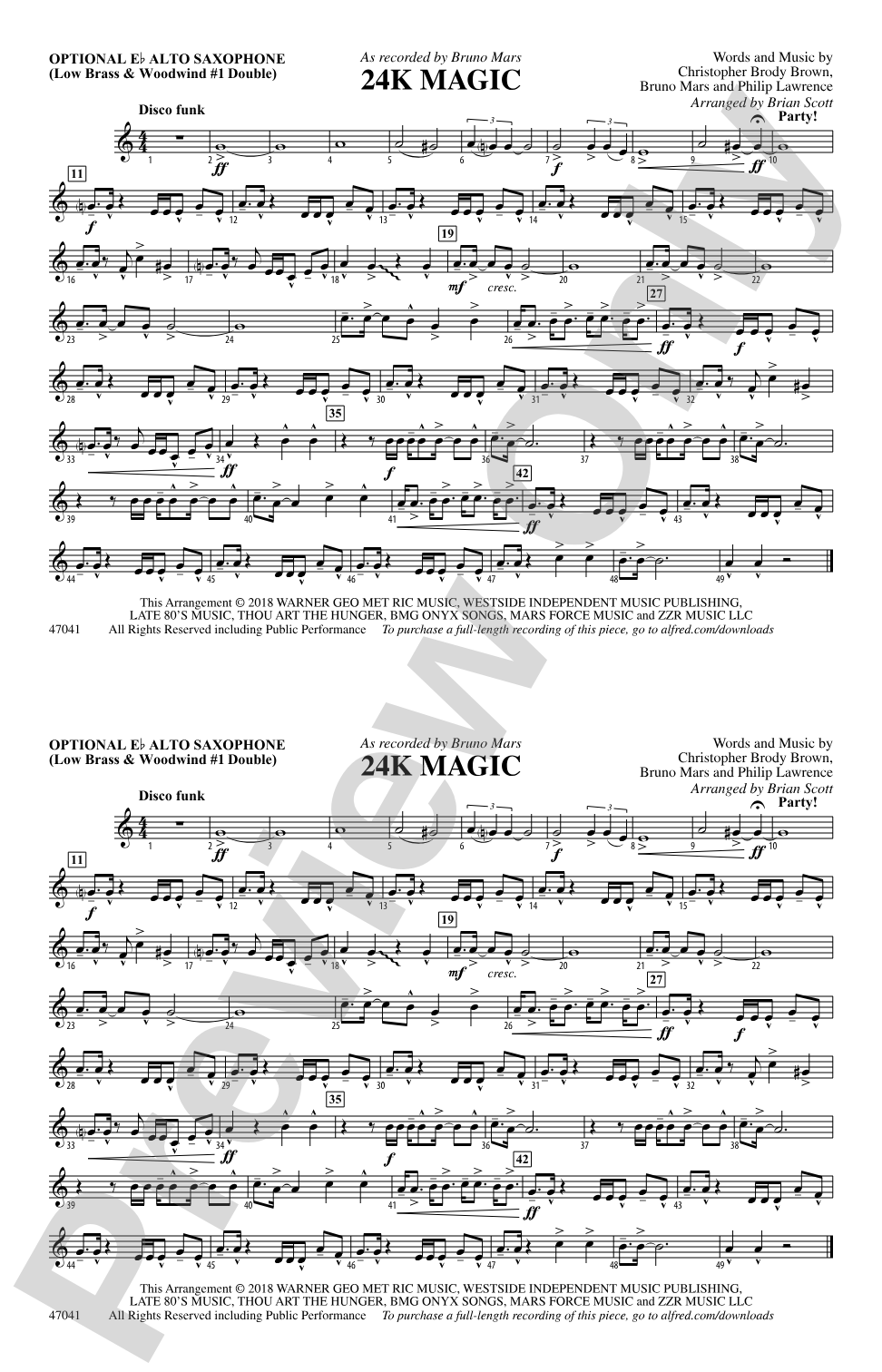 24K Magic: Optional Alto Sax