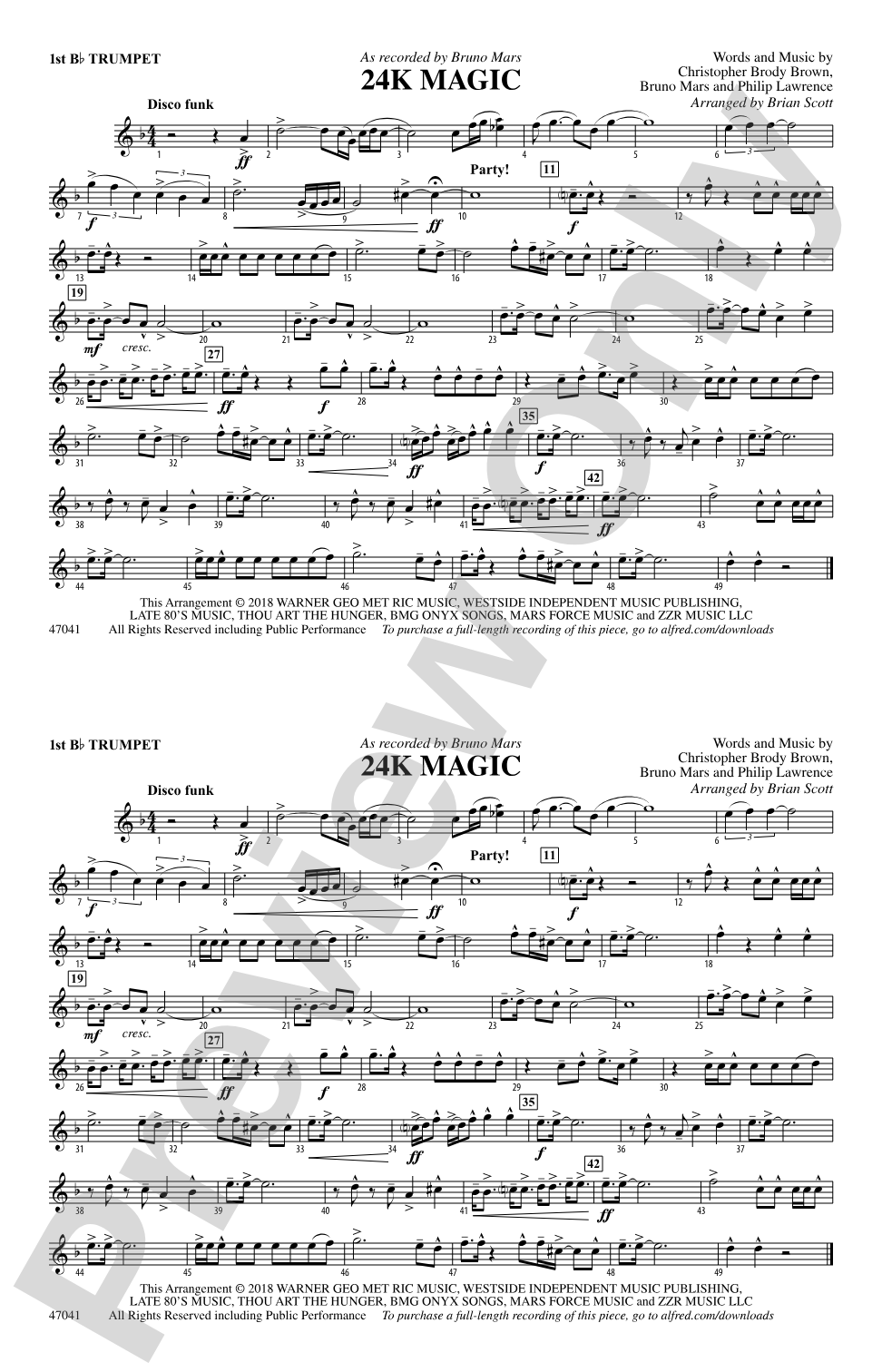 24K Magic: 1st B-flat Trumpet