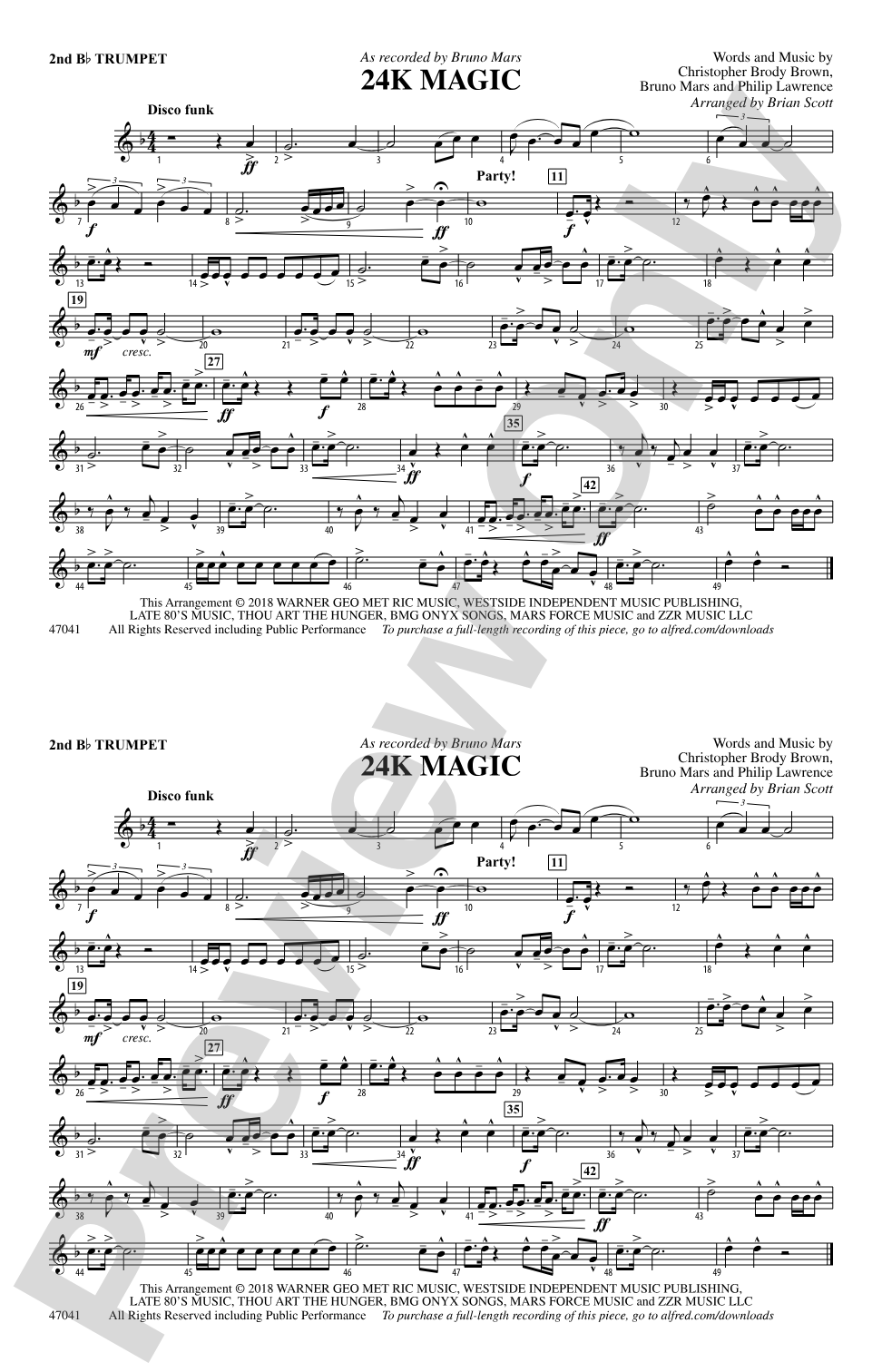 24K Magic: 2nd B-flat Trumpet