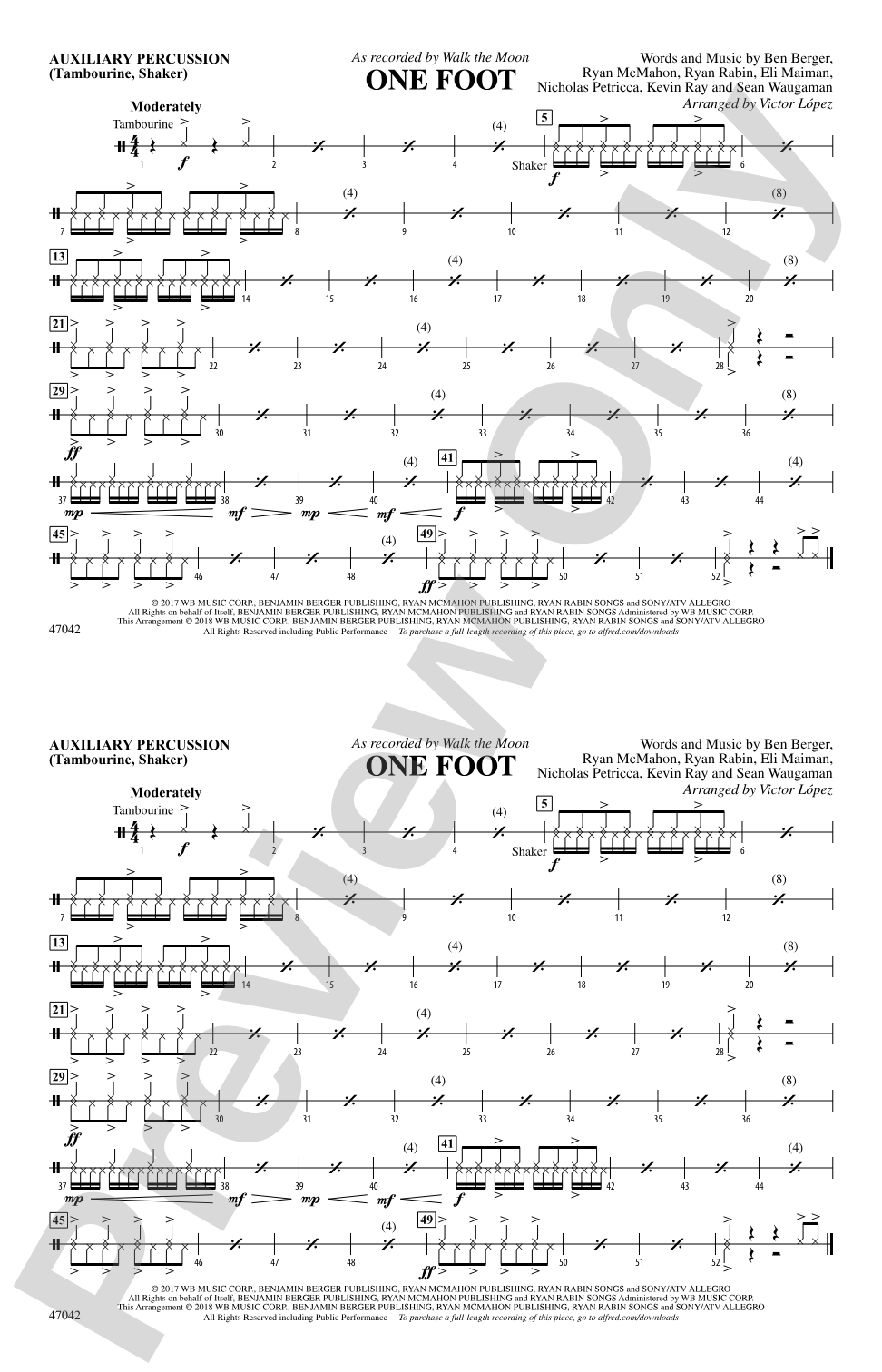 One Foot: Auxiliary Percussion