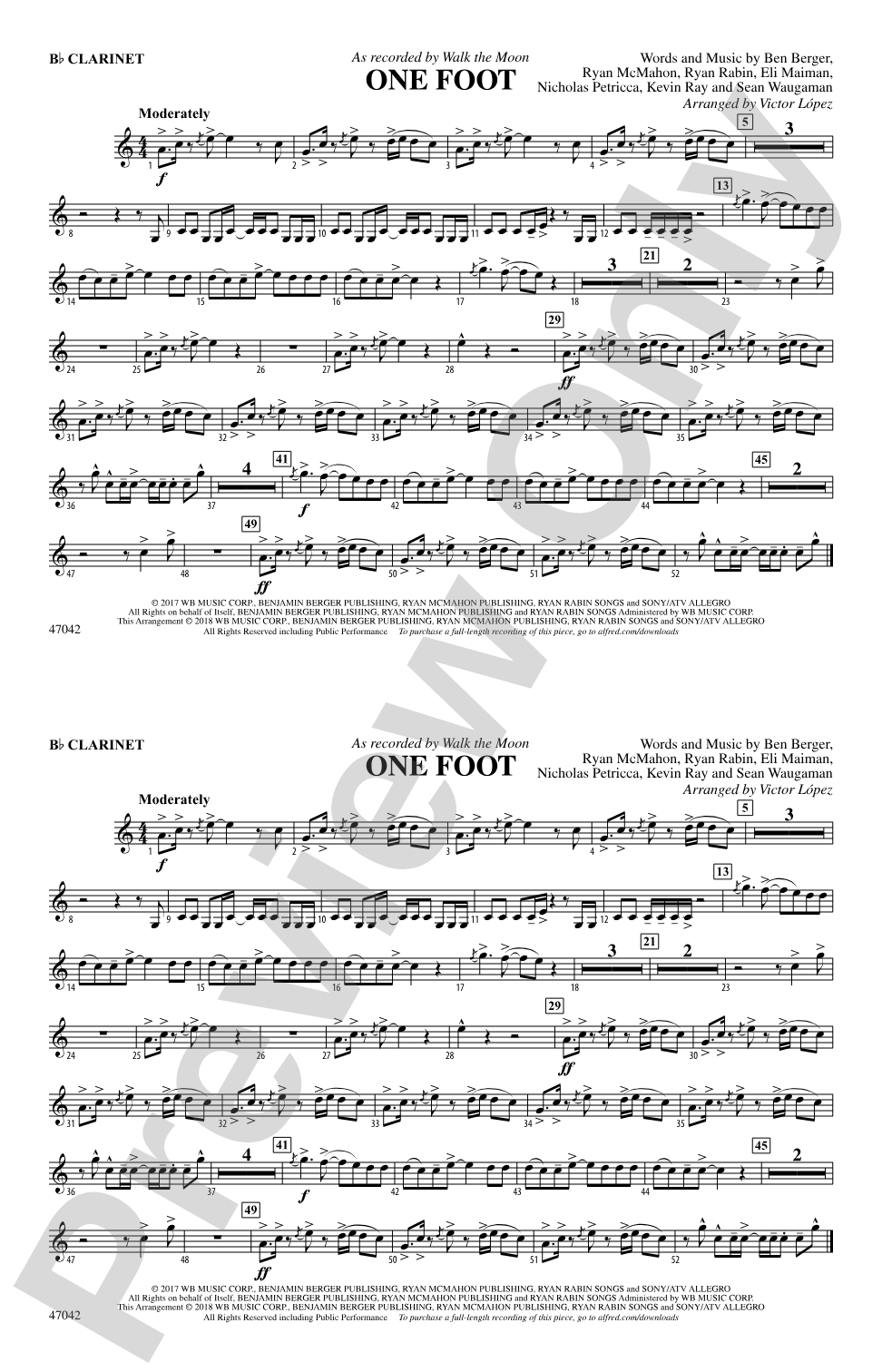 One Foot: 1st B-flat Clarinet