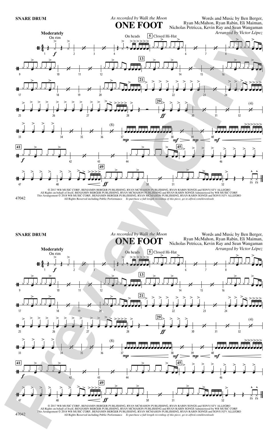 One Foot: Snare Drum
