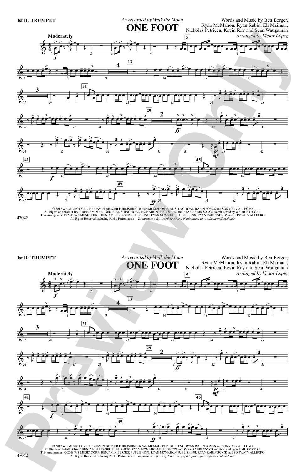 One Foot: 1st B-flat Trumpet