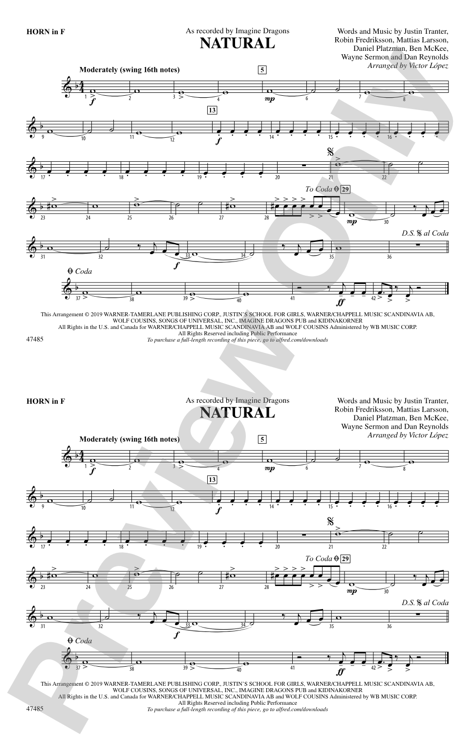 Natural: 1st F Horn