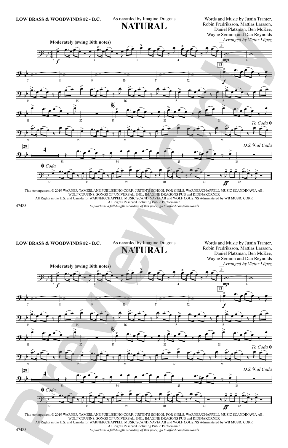 Natural: Low Brass & Woodwinds #2 - Bass Clef
