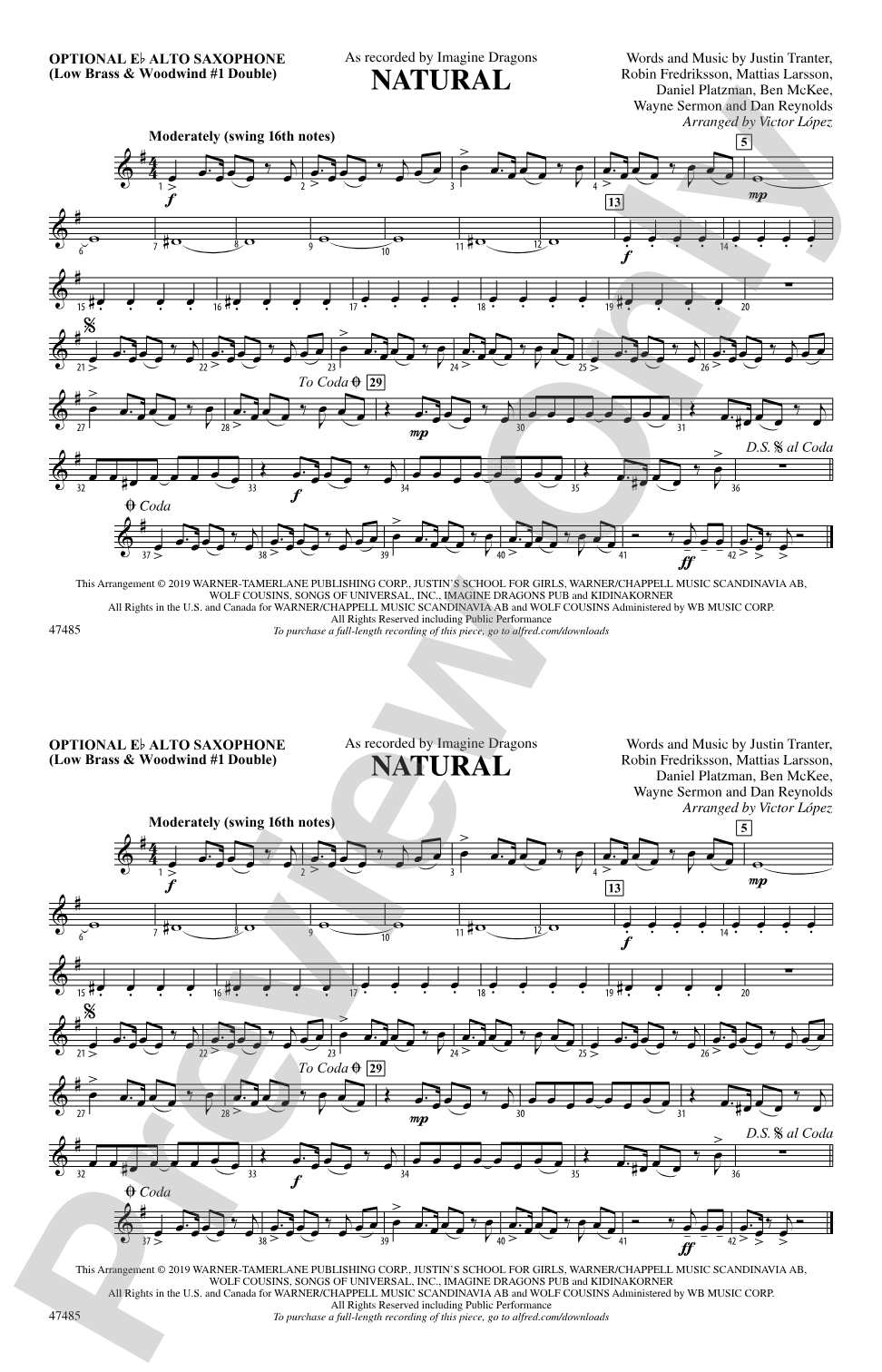 Natural: Optional Alto Sax