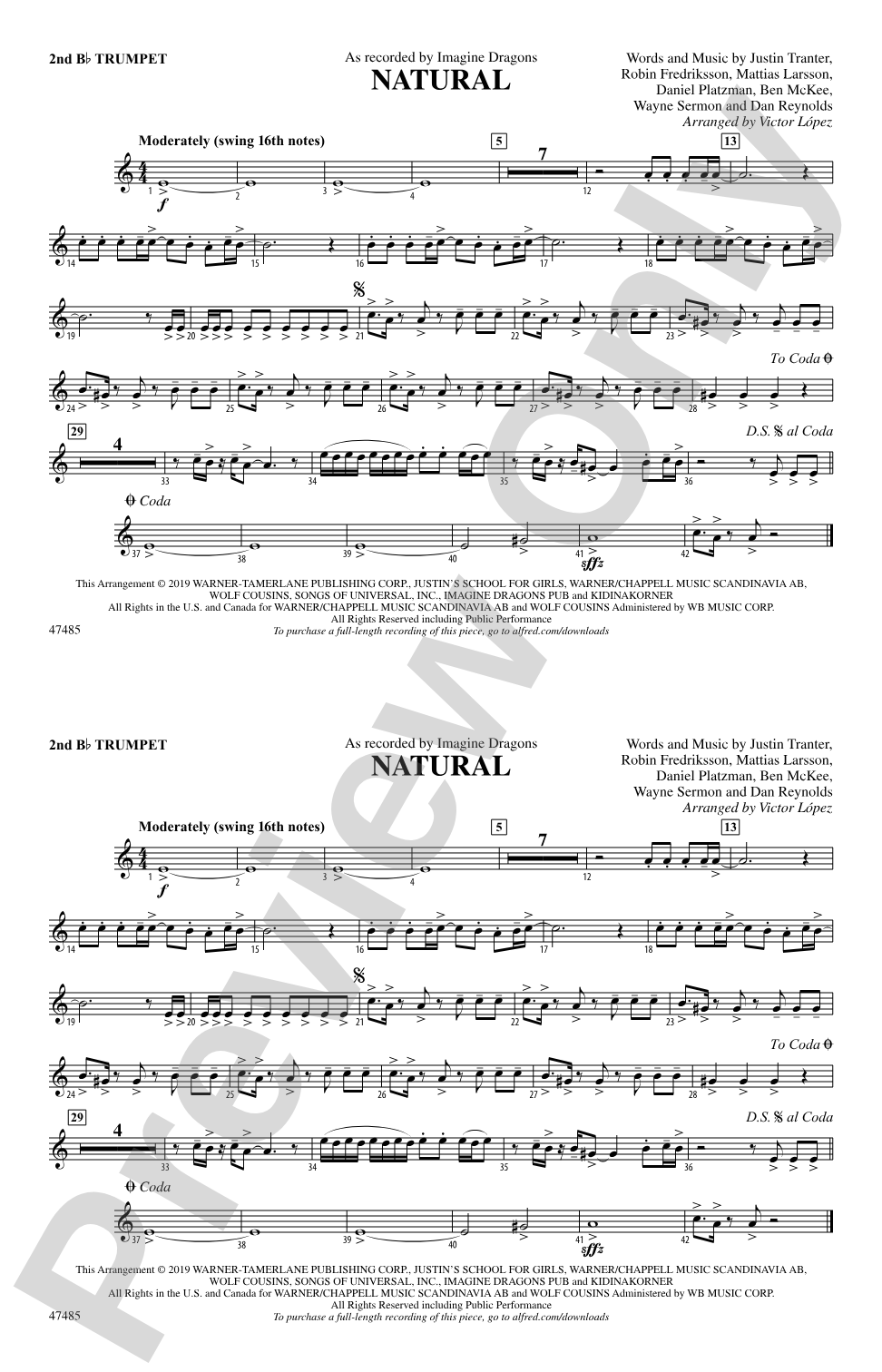 Natural: 2nd B-flat Trumpet