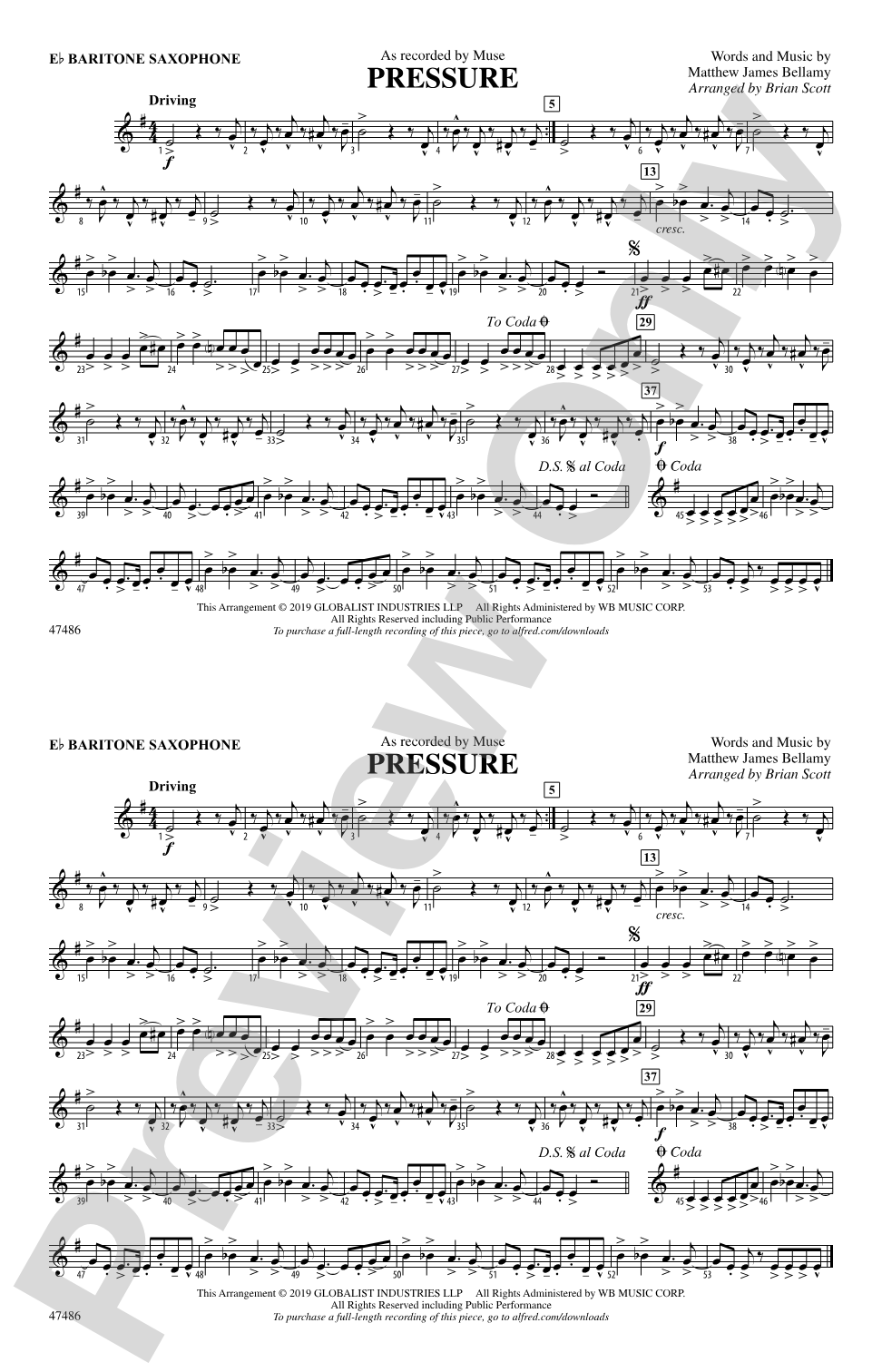 Pressure: E-flat Baritone Saxophone