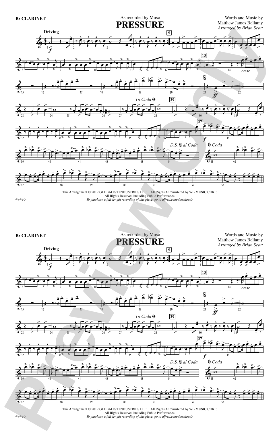 Pressure: 1st B-flat Clarinet