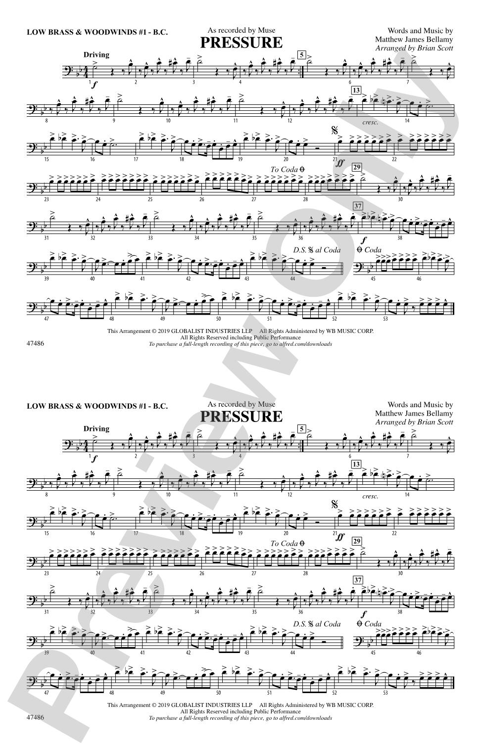 Pressure: Low Brass & Woodwinds #1 - Bass Clef