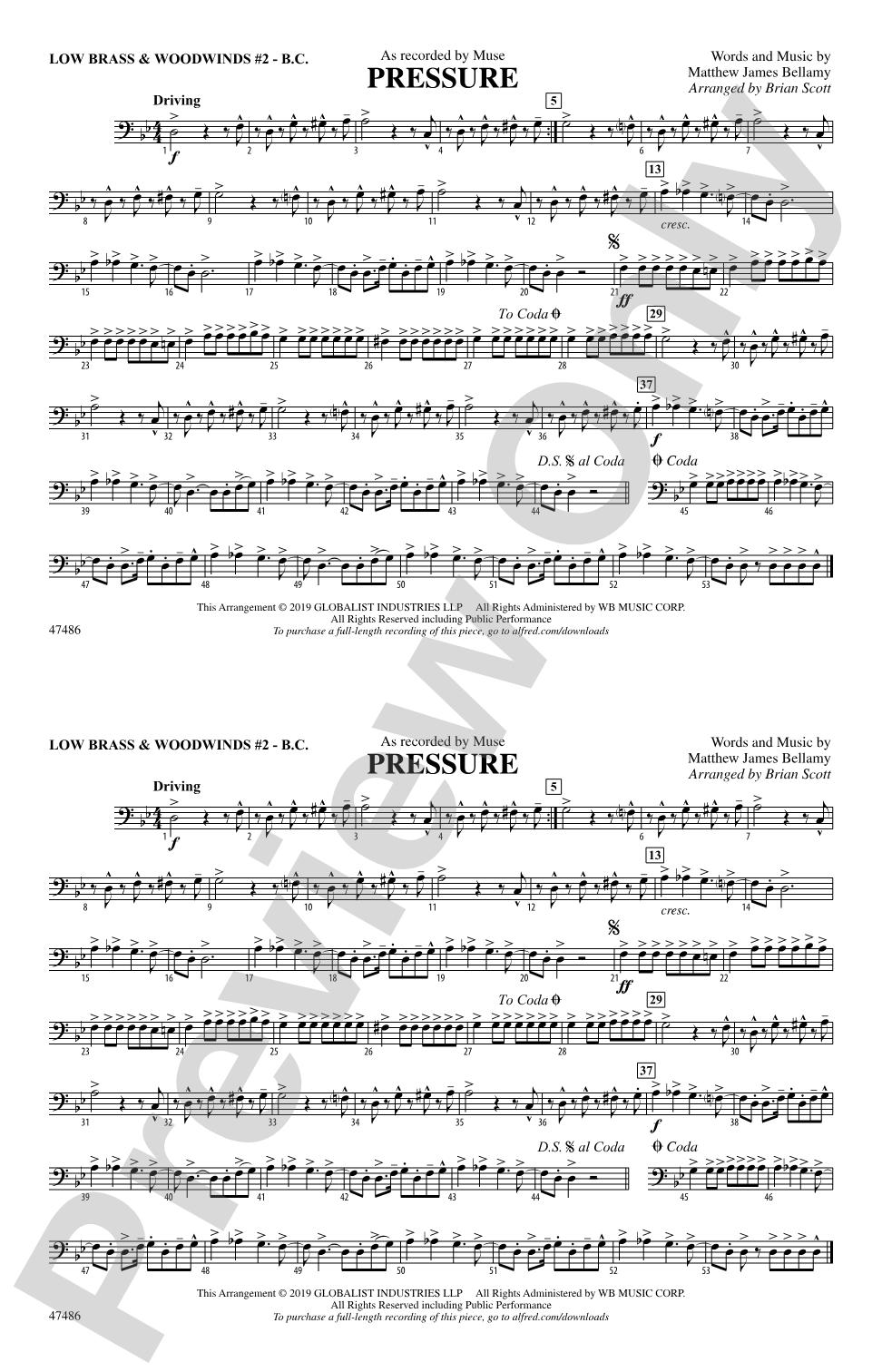 Pressure: Low Brass & Woodwinds #2 - Bass Clef