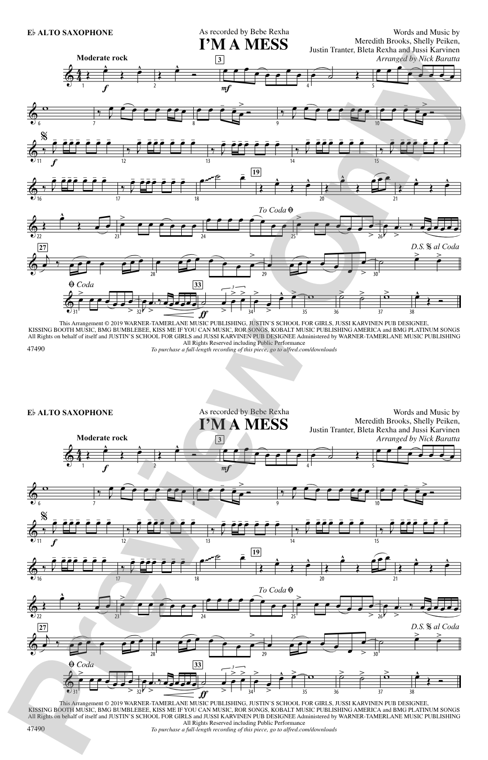 I'm a Mess: E-flat Alto Saxophone