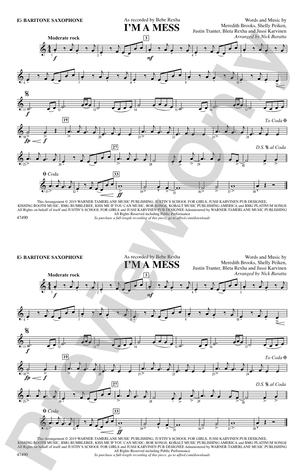 I'm a Mess: E-flat Baritone Saxophone