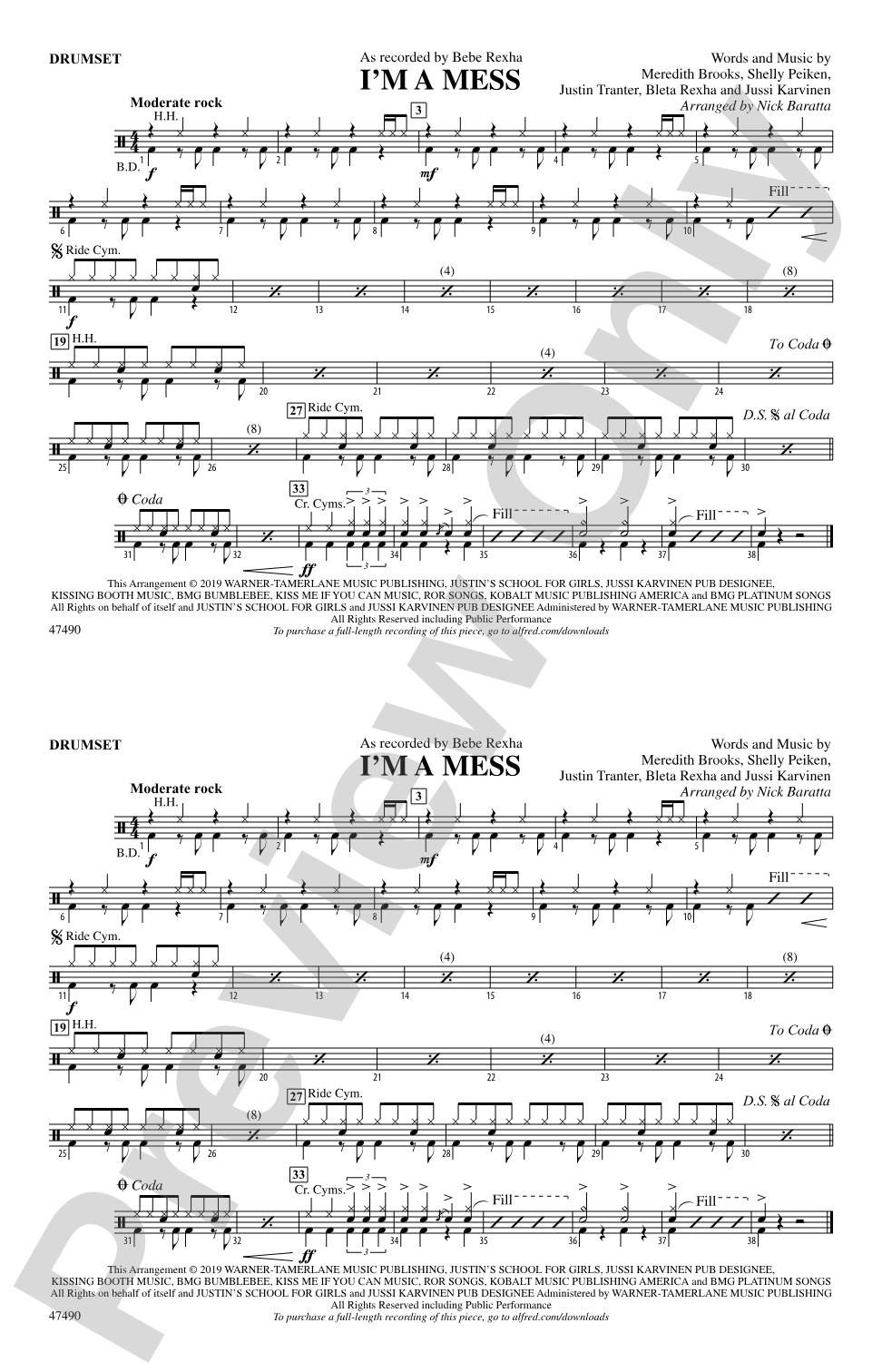 I'm a Mess: Drums