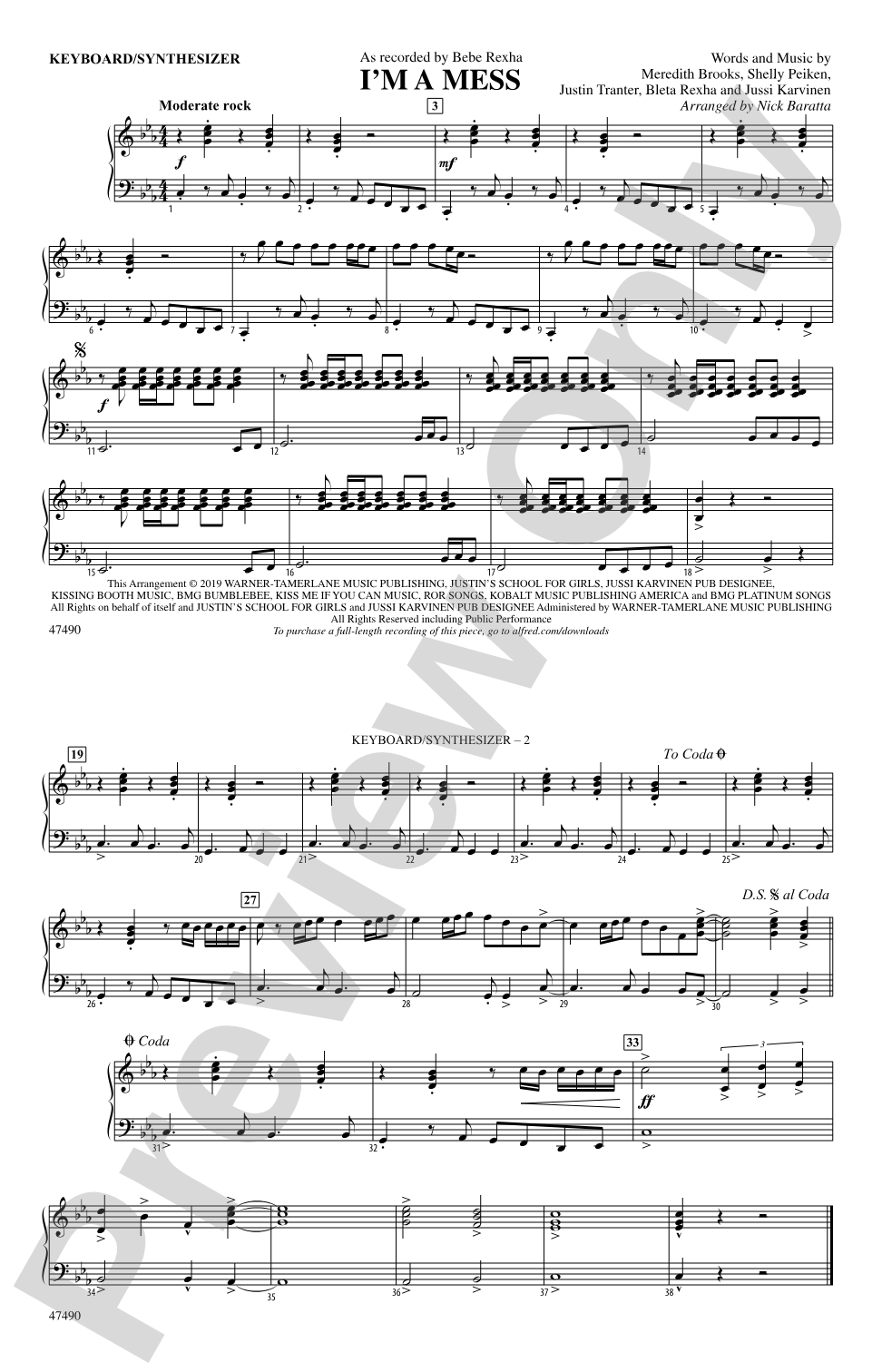 I'm a Mess: Piano Accompaniment