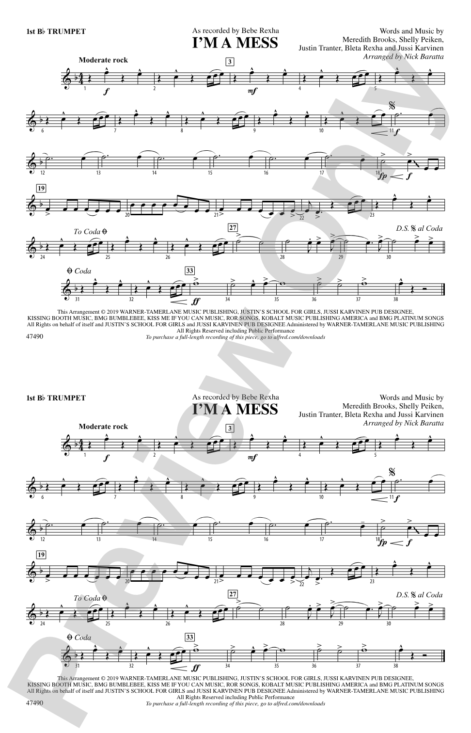 I'm a Mess: 1st B-flat Trumpet